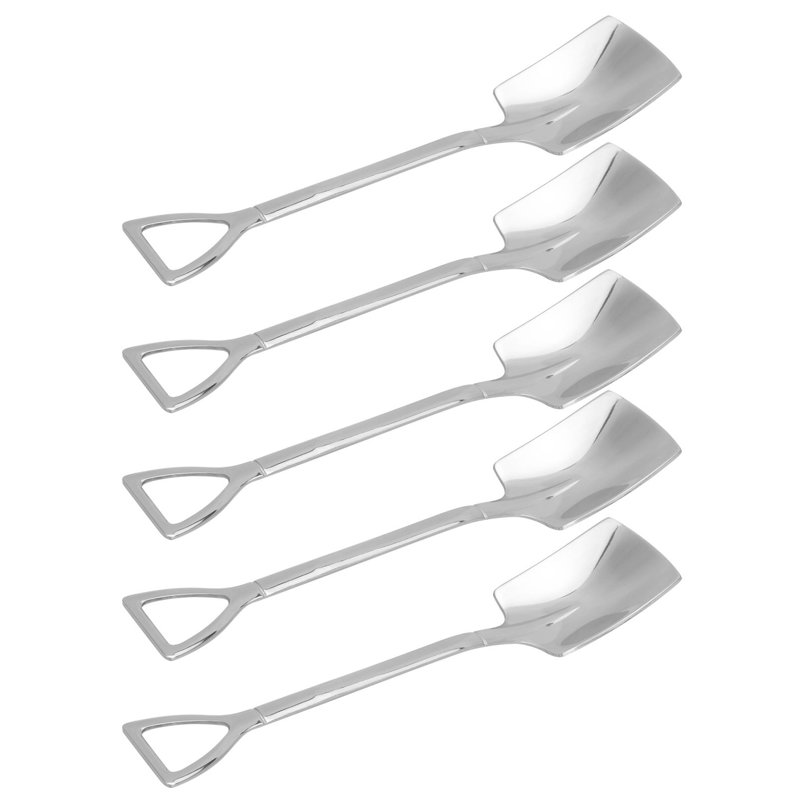 5pcs Dessert Coffee Spoons 304 Stainless Steel Ice Cream Dessert Cake Spoons view 2