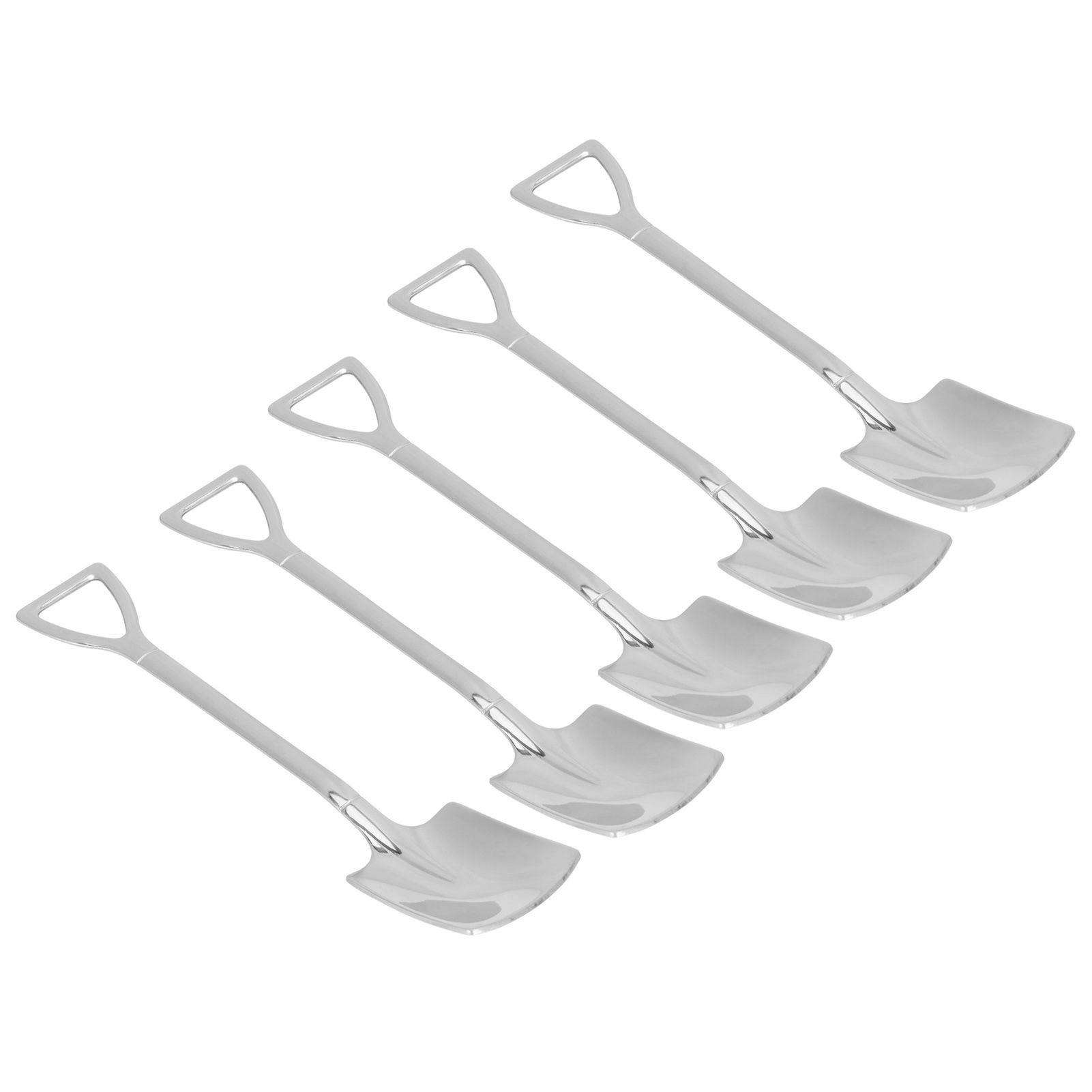 5pcs Dessert Coffee Spoons 304 Stainless Steel Ice Cream Dessert Cake Spoons view 3