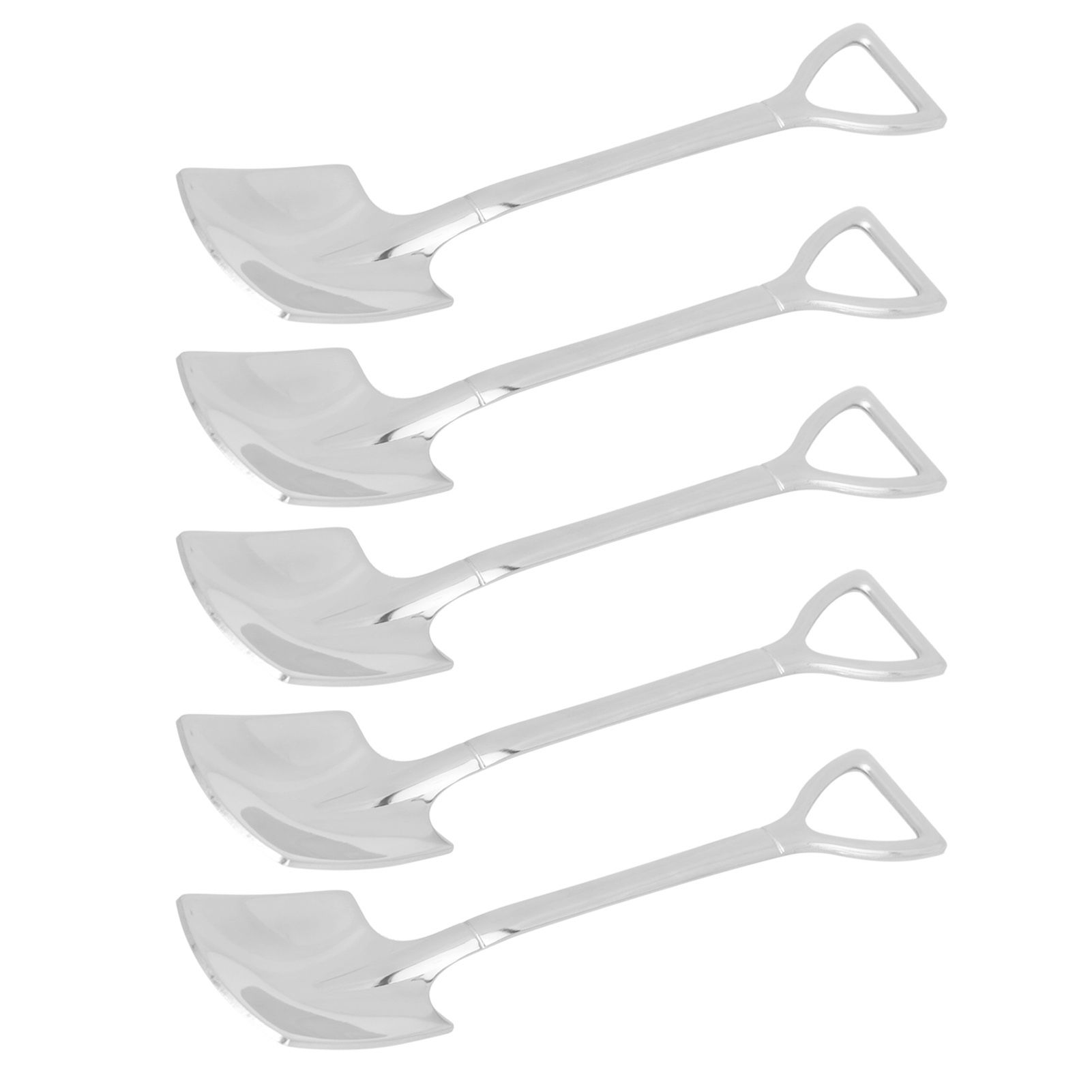 5pcs Dessert Coffee Spoons 304 Stainless Steel Ice Cream Dessert Cake Spoons view 4