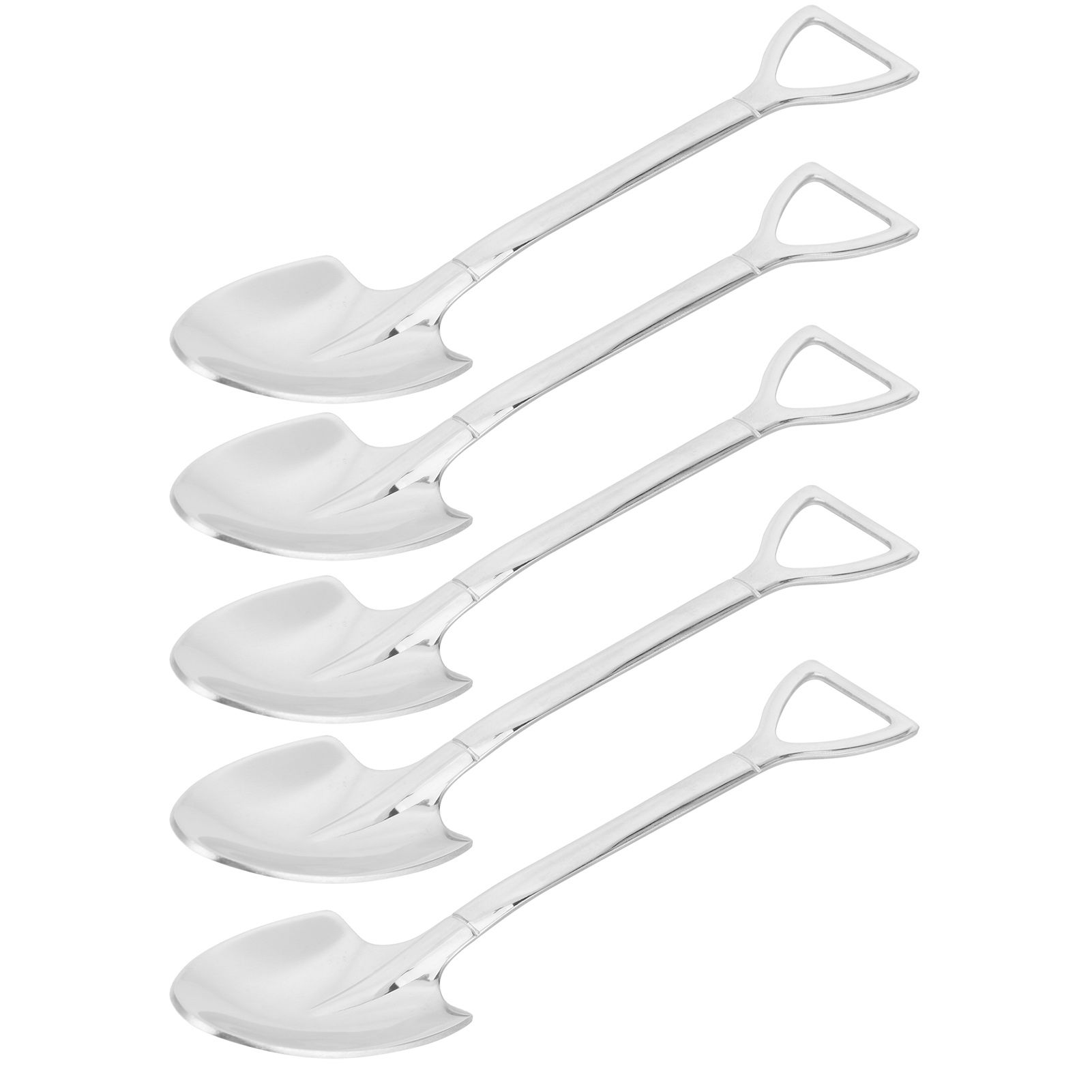 5pcs Dessert Coffee Spoons 304 Stainless Steel Ice Cream Dessert Cake Spoons