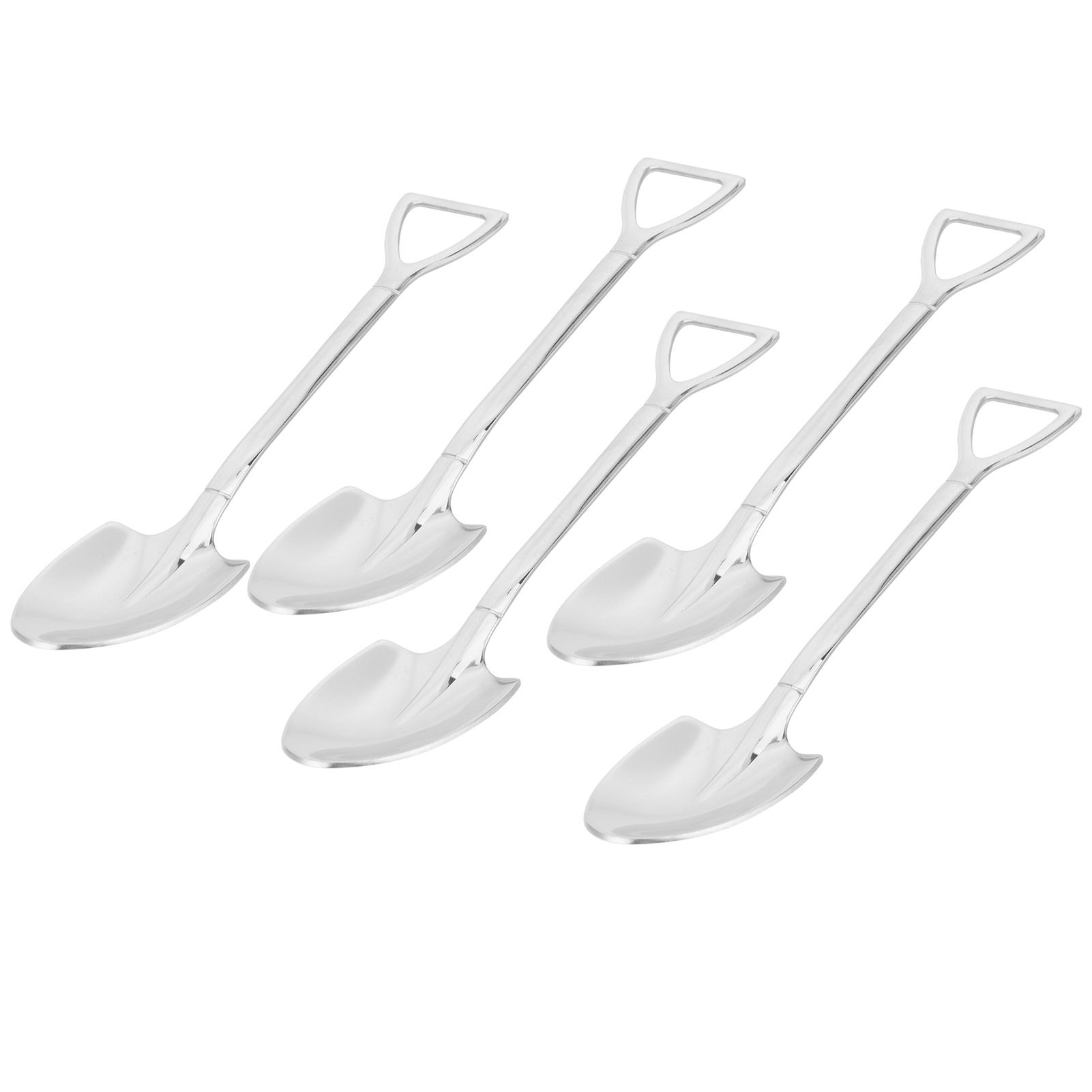 5pcs Dessert Coffee Spoons 304 Stainless Steel Ice Cream Dessert Cake Spoons view 2