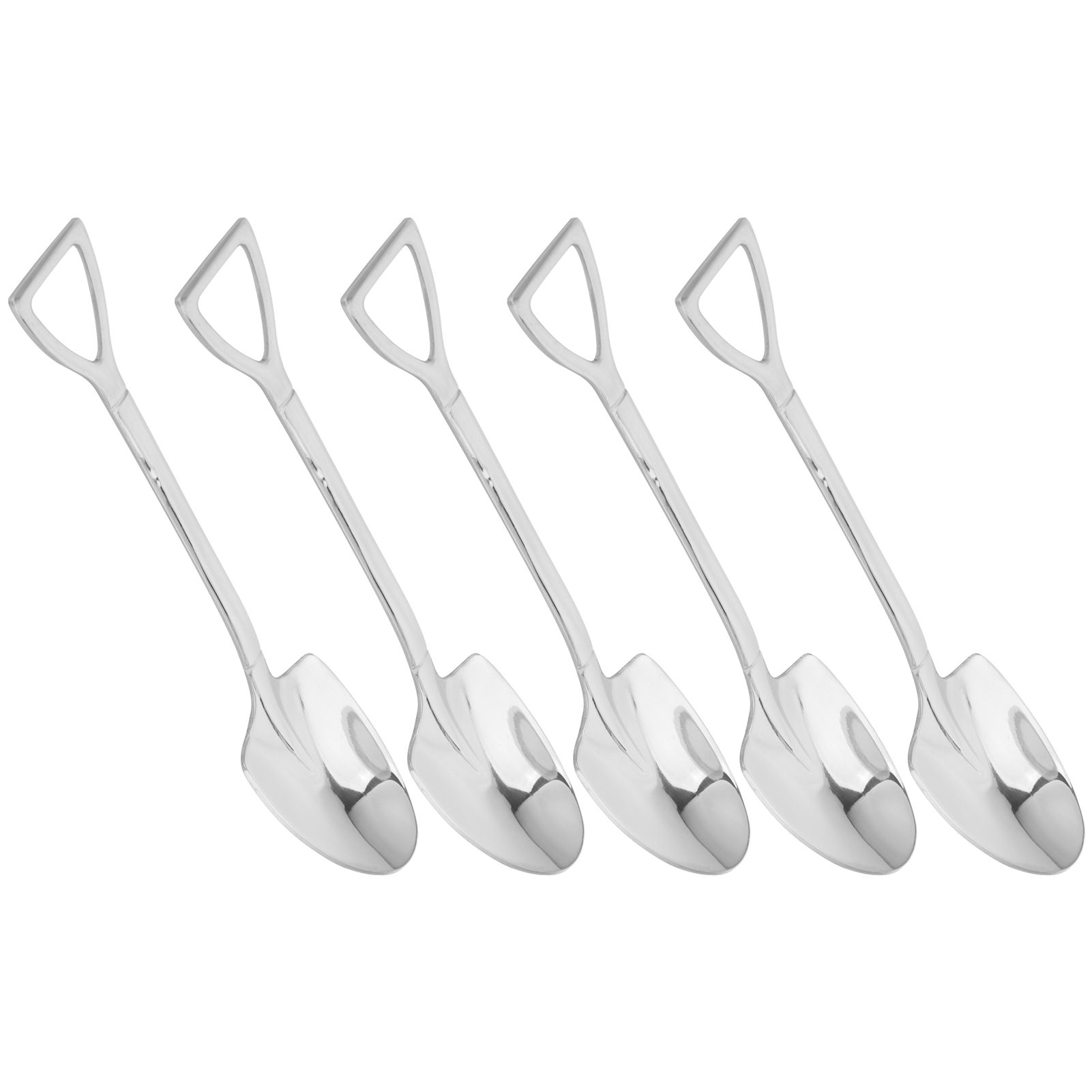 5pcs Dessert Coffee Spoons 304 Stainless Steel Ice Cream Dessert Cake Spoons view 5