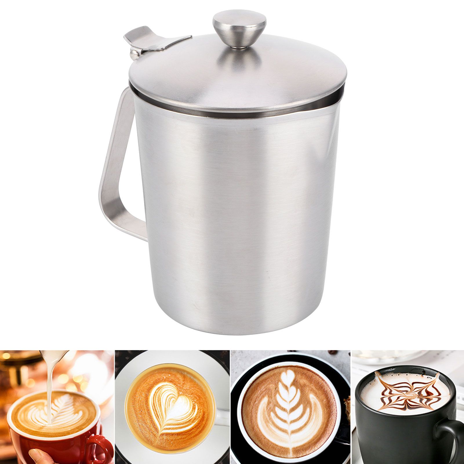 Coffee Latte Cup Thicken 304 Stainless Steel Measuring cup Milk Frothing Jug view 9