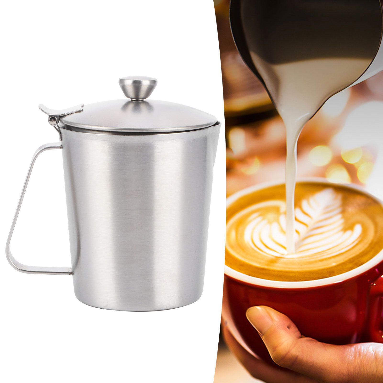 Coffee Latte Cup Thicken 304 Stainless Steel Measuring cup Milk Frothing Jug view 10