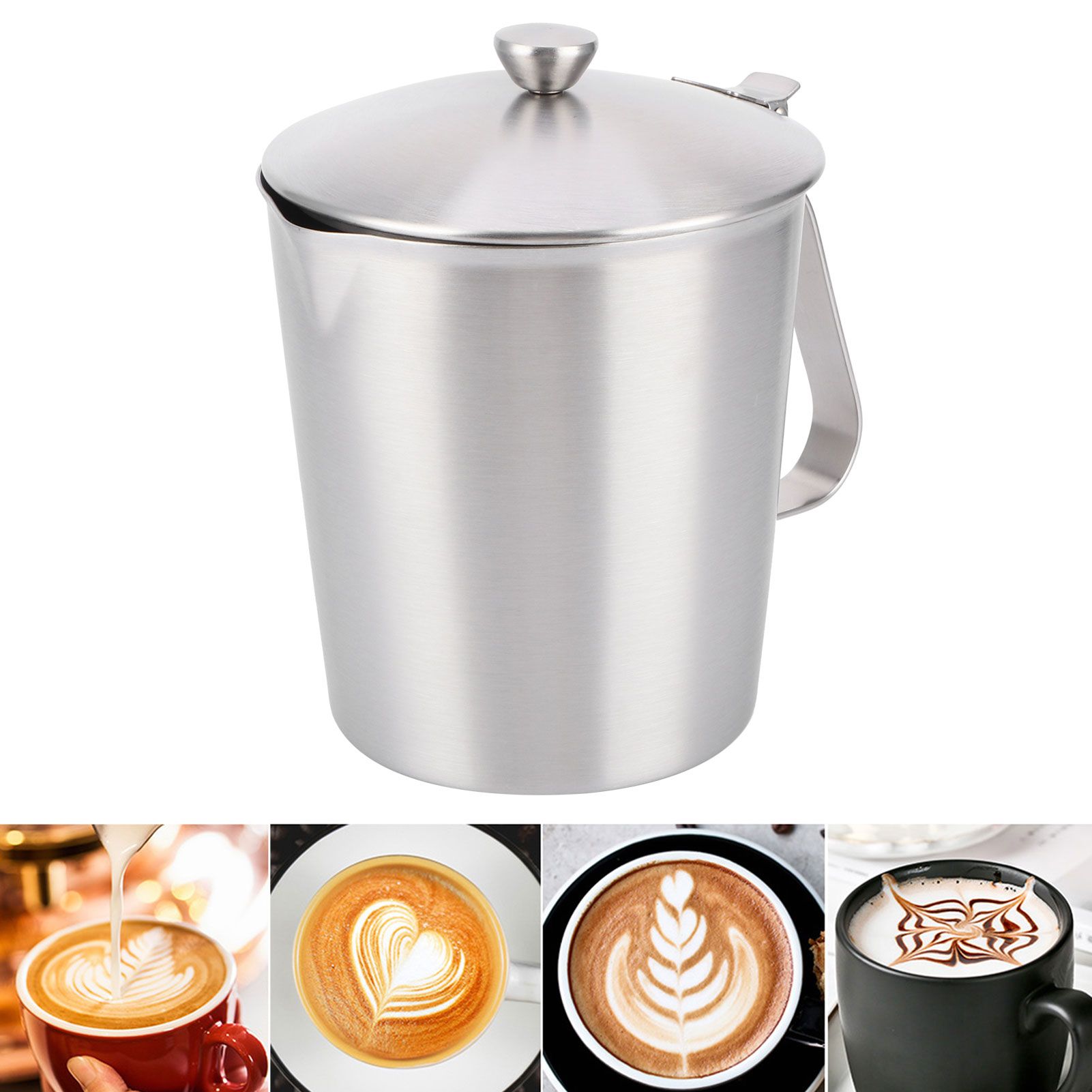 Coffee Latte Cup Thicken 304 Stainless Steel Measuring cup Milk Frothing Jug view 9
