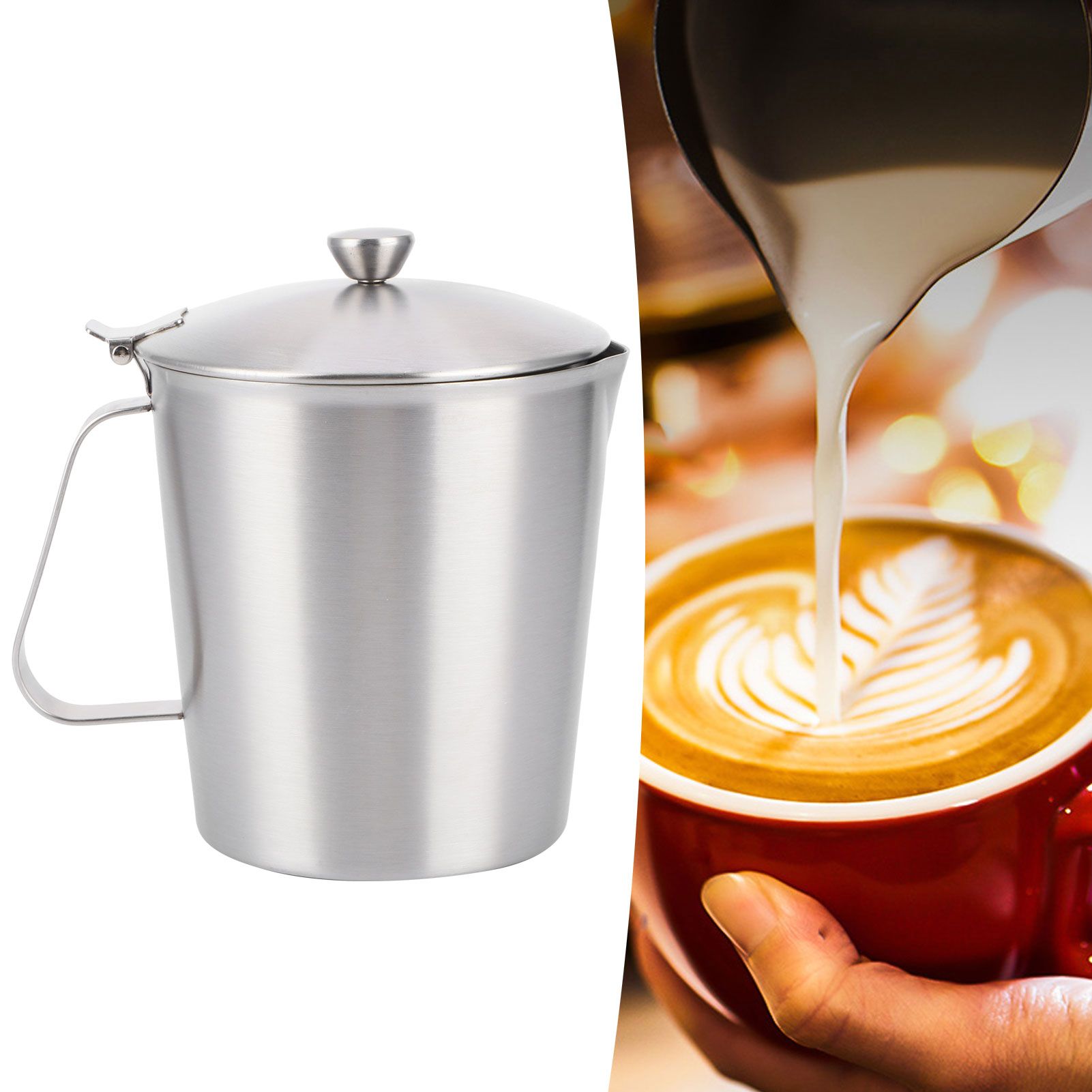 Coffee Latte Cup Thicken 304 Stainless Steel Measuring cup Milk Frothing Jug view 10