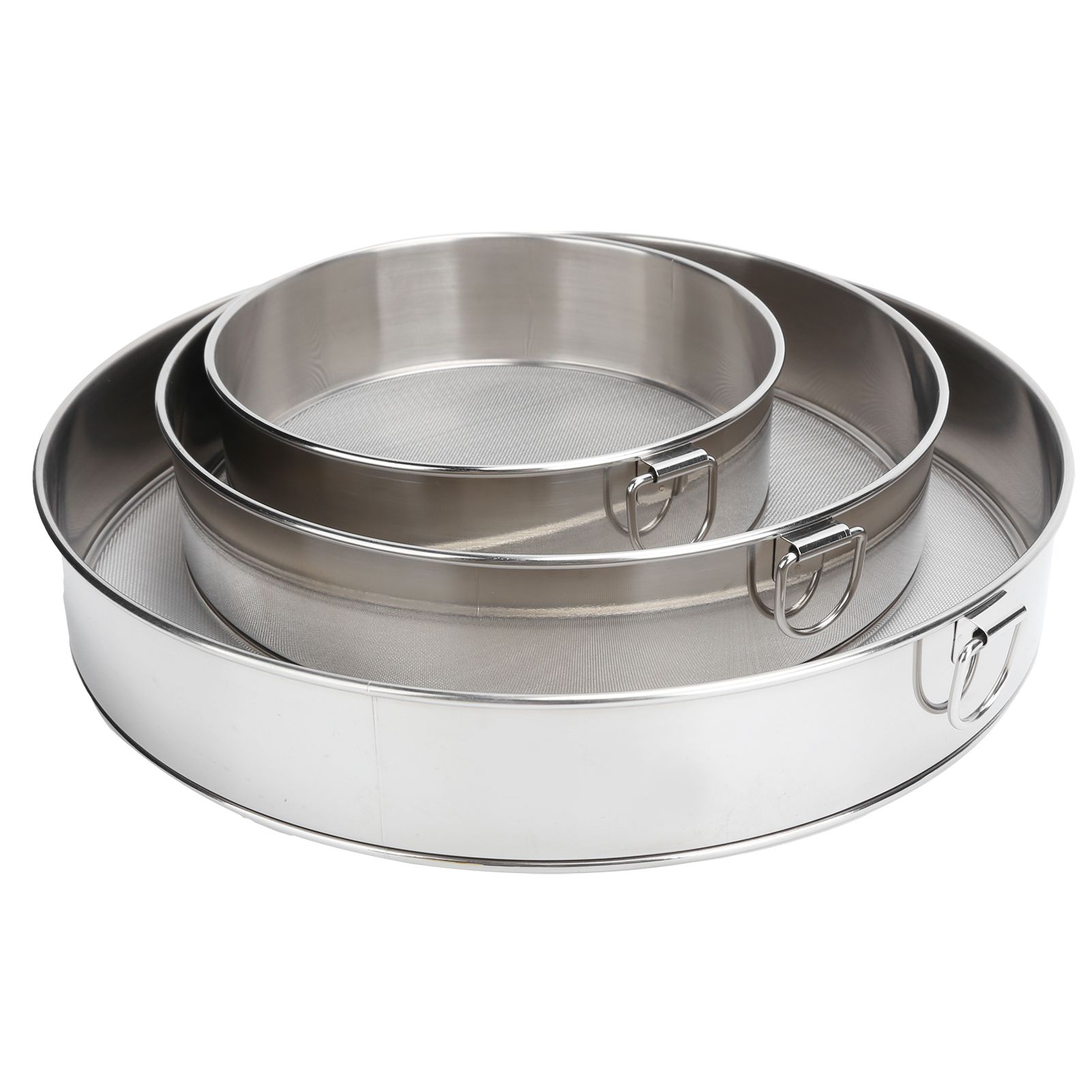 3Pcs Flour Sieve Set 304 Stainless Steel Round Flour Powder Filter Sifter view 4