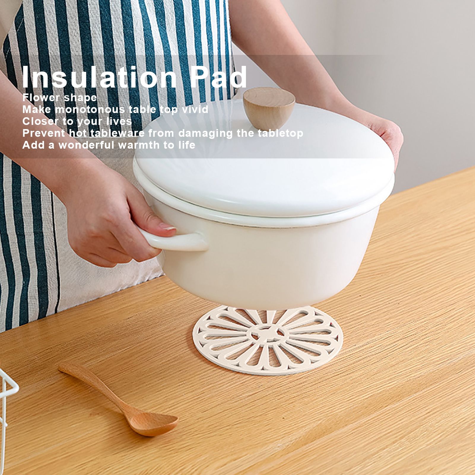 6Pcs Coaster Round Thickened Creative Insulation Pad Kitchen Table Mat view 15