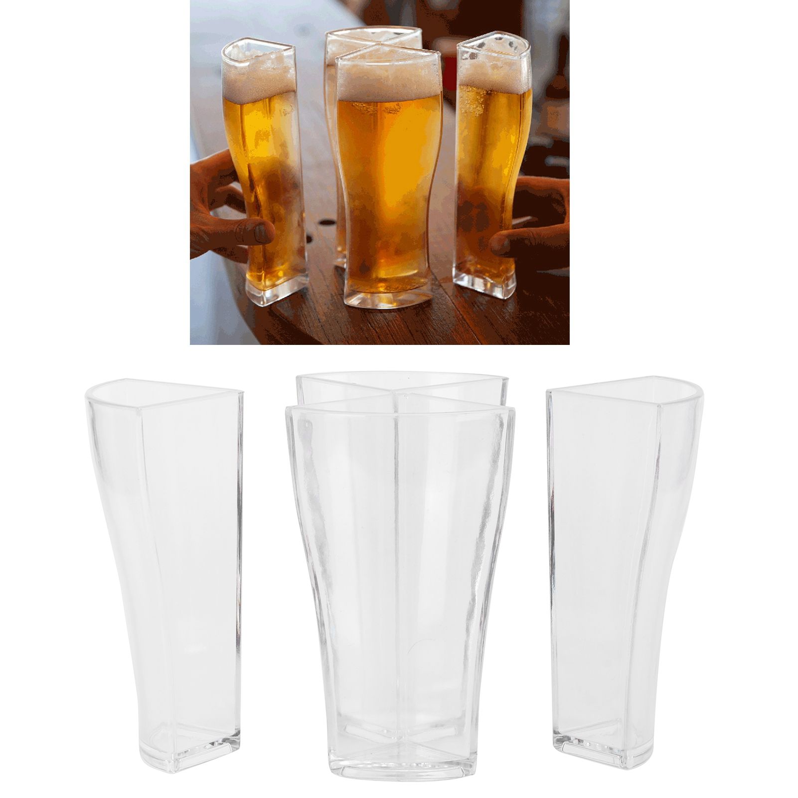 4in 1 Beer Glass Cups Mug Transparent Acrylic Wine Glass for Bar Club Party view 9