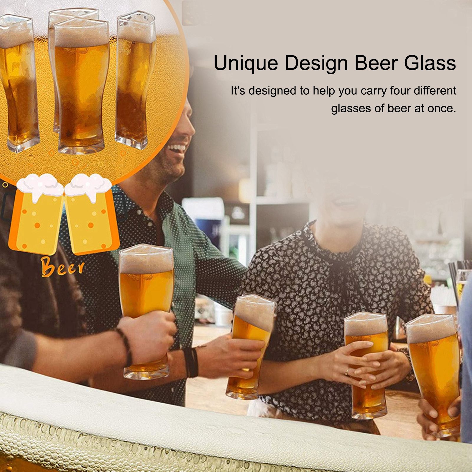 4in 1 Beer Glass Cups Mug Transparent Acrylic Wine Glass for Bar Club Party view 12