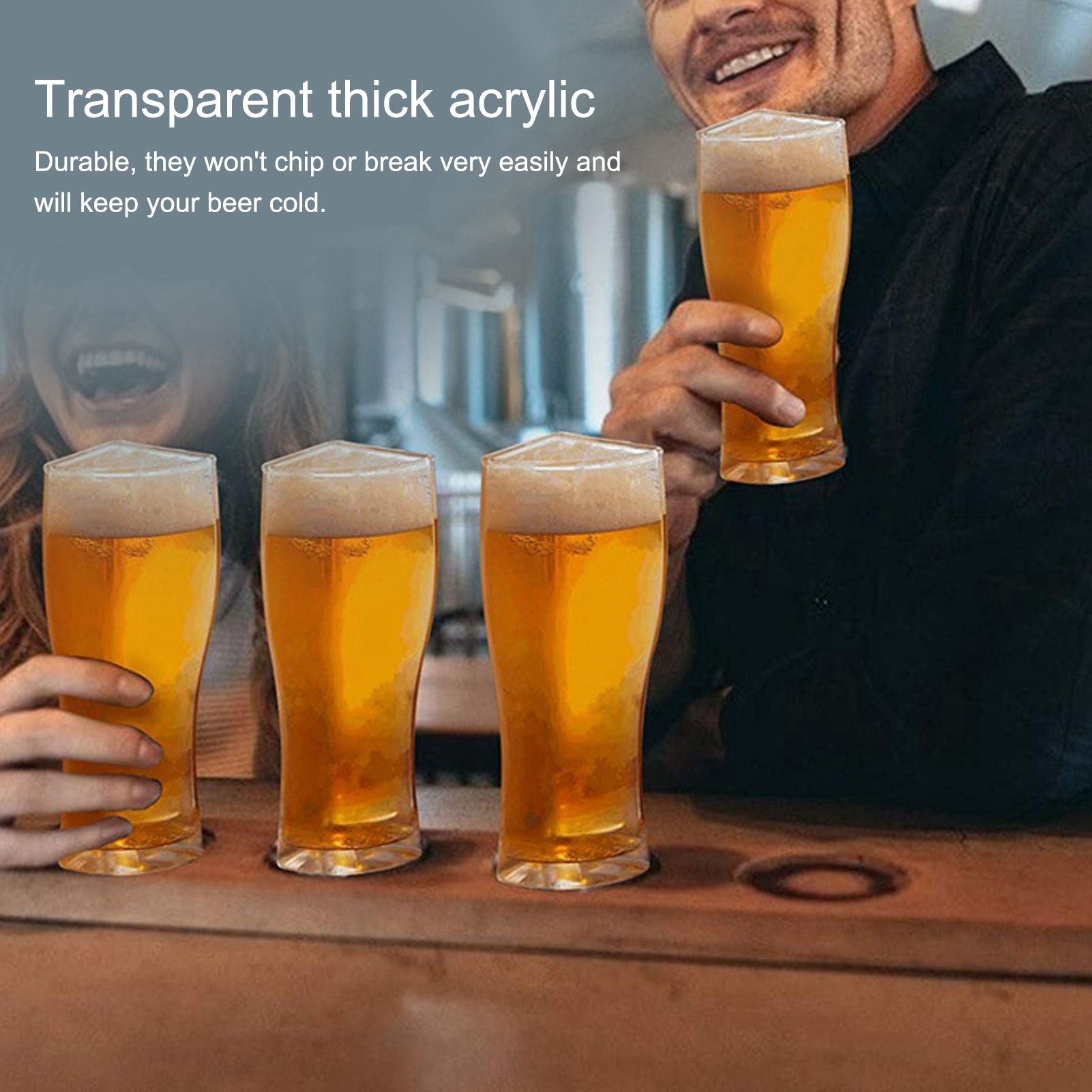 4in 1 Beer Glass Cups Mug Transparent Acrylic Wine Glass for Bar Club Party view 13