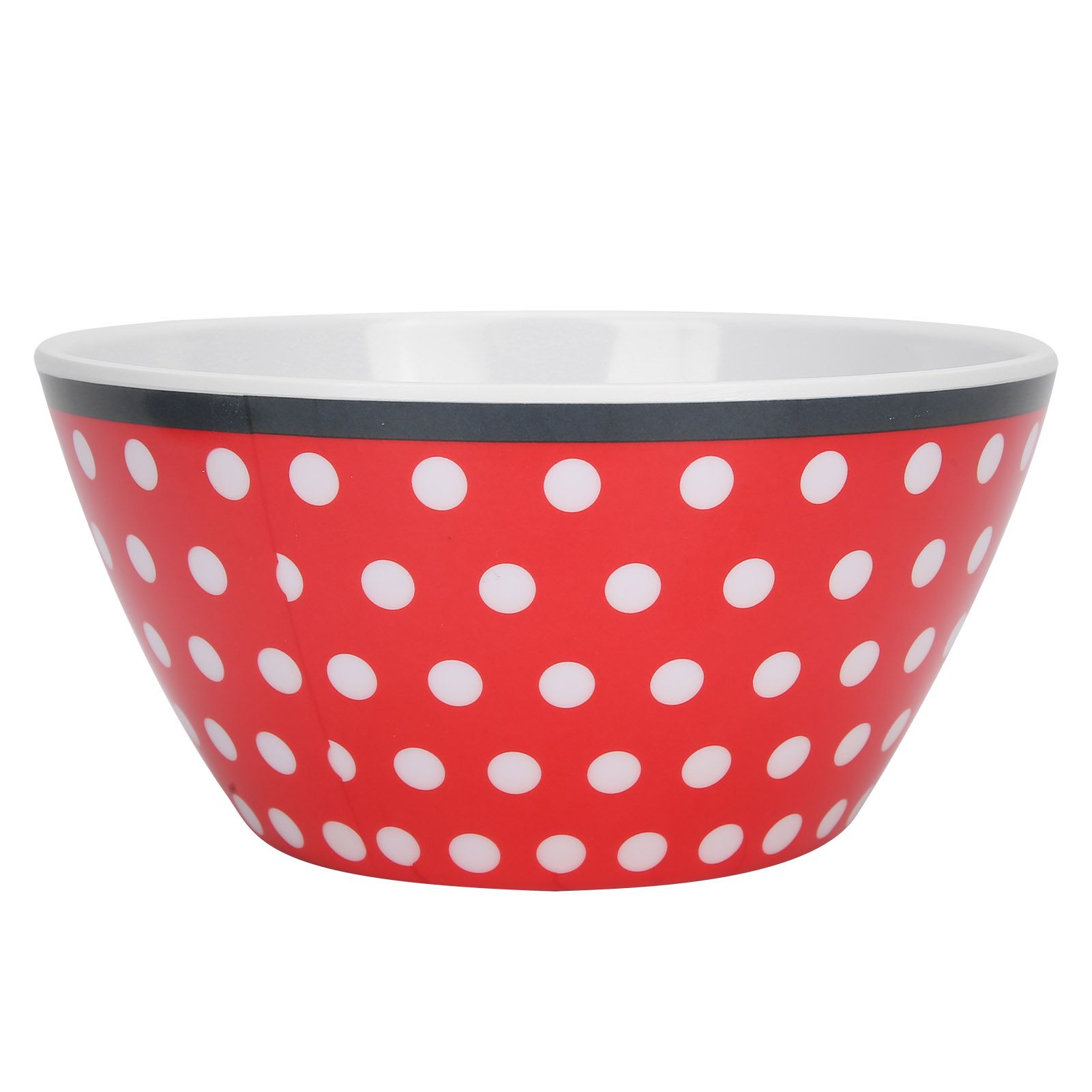 4Pcs Salad Dish Set Red Dots Imitation Porcelain Plate Fruit Food Cake Dish view 12