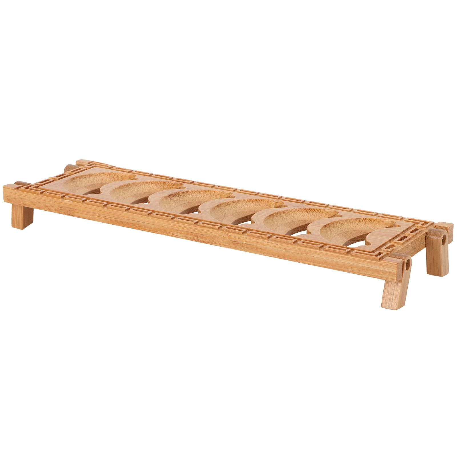 Bamboo Teacup Holder Shelf Tea Cup Draining Rack Organizer Tea Ceremony view 2