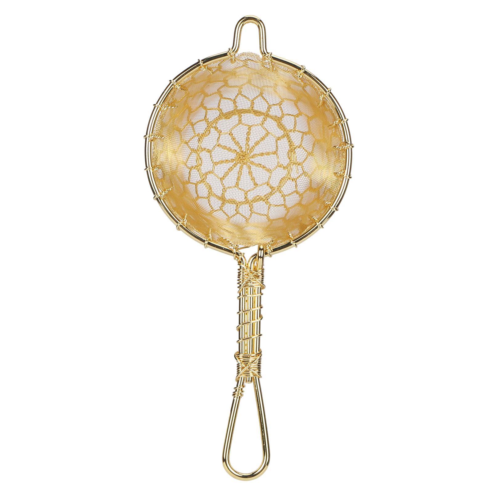 Copper Tea Infuser Strainer Reusable Loose Leaf Teapot Filter with Long Handle view 2