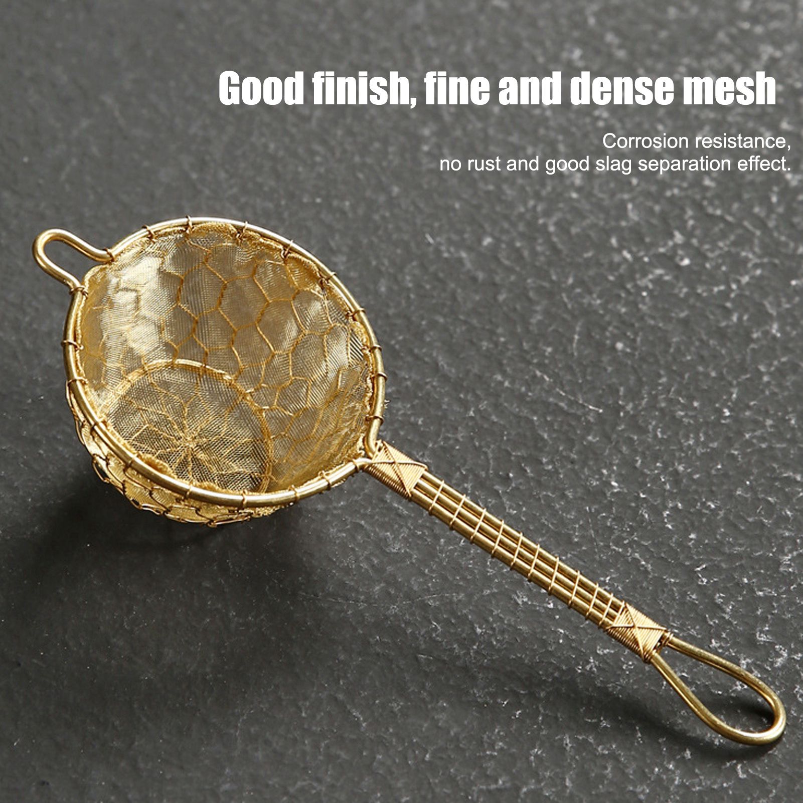 Copper Tea Infuser Strainer Reusable Loose Leaf Teapot Filter with Long Handle view 15