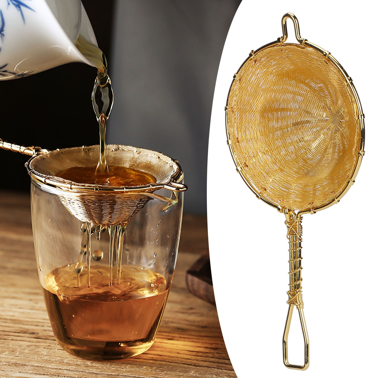 Tea Infuser Strainer Pure Copper Reusable Loose Leaf Teapot Filter for Home Office view 9
