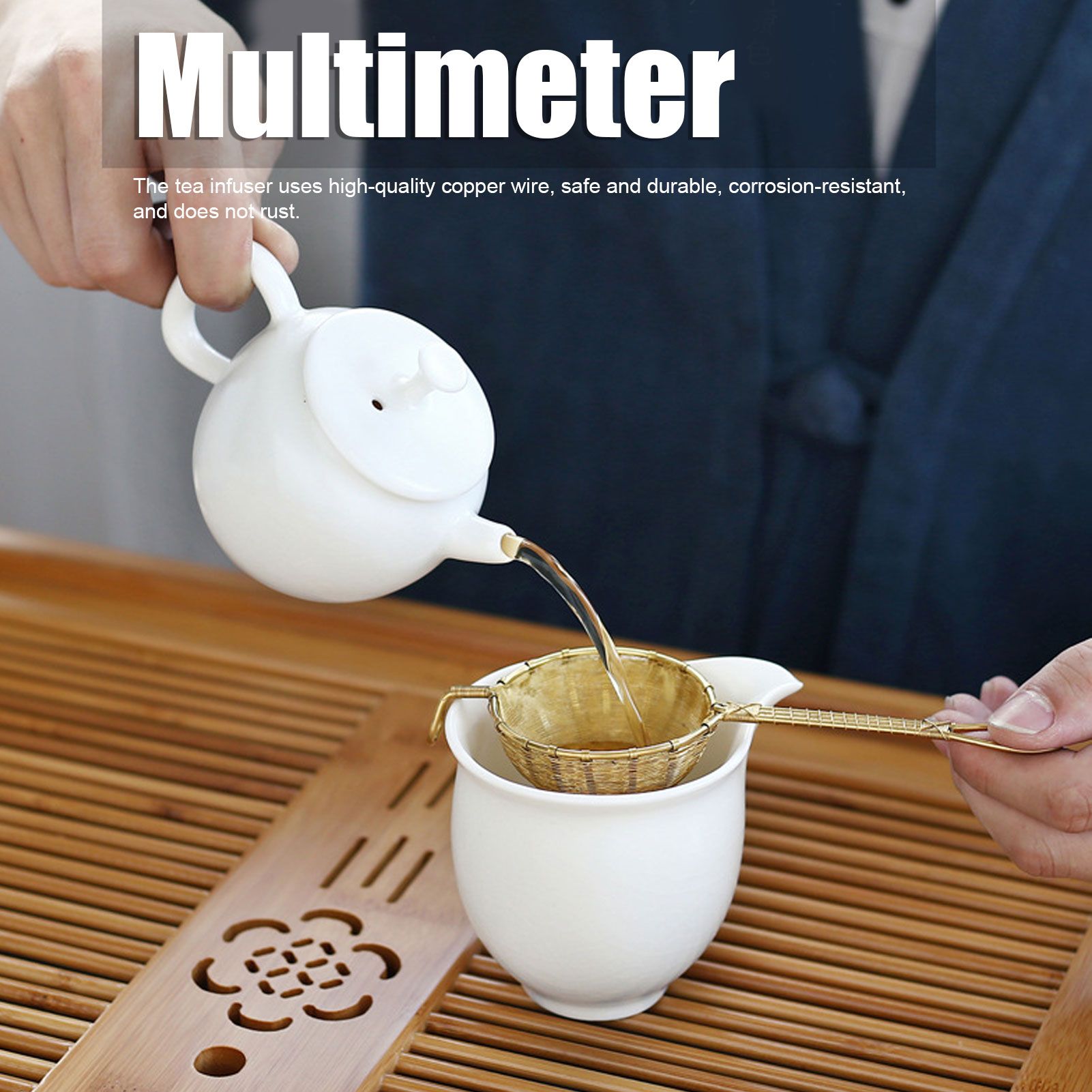 Tea Infuser Strainer Pure Copper Reusable Loose Leaf Teapot Filter for Home Office view 15