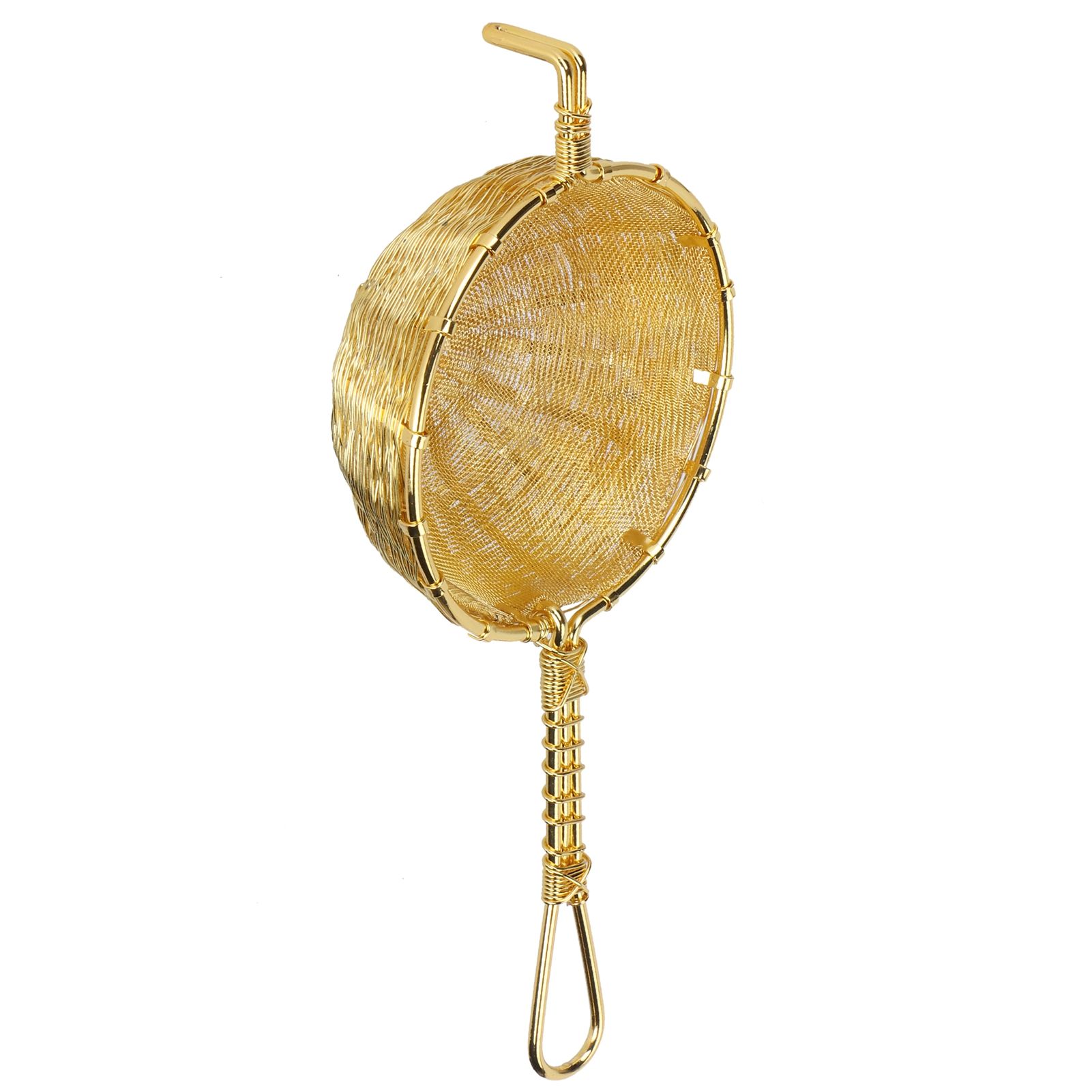 Tea Infuser Strainer Hand Made Copper Reusable Teapot Filter with Long Handle view 2