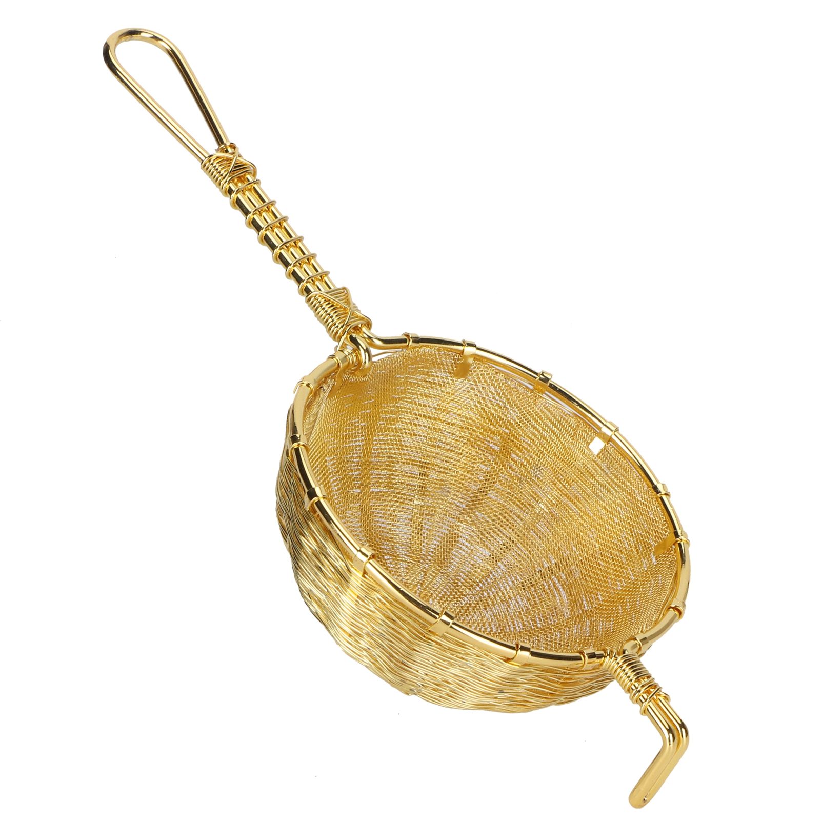 Tea Infuser Strainer Hand Made Copper Reusable Teapot Filter with Long Handle view 5