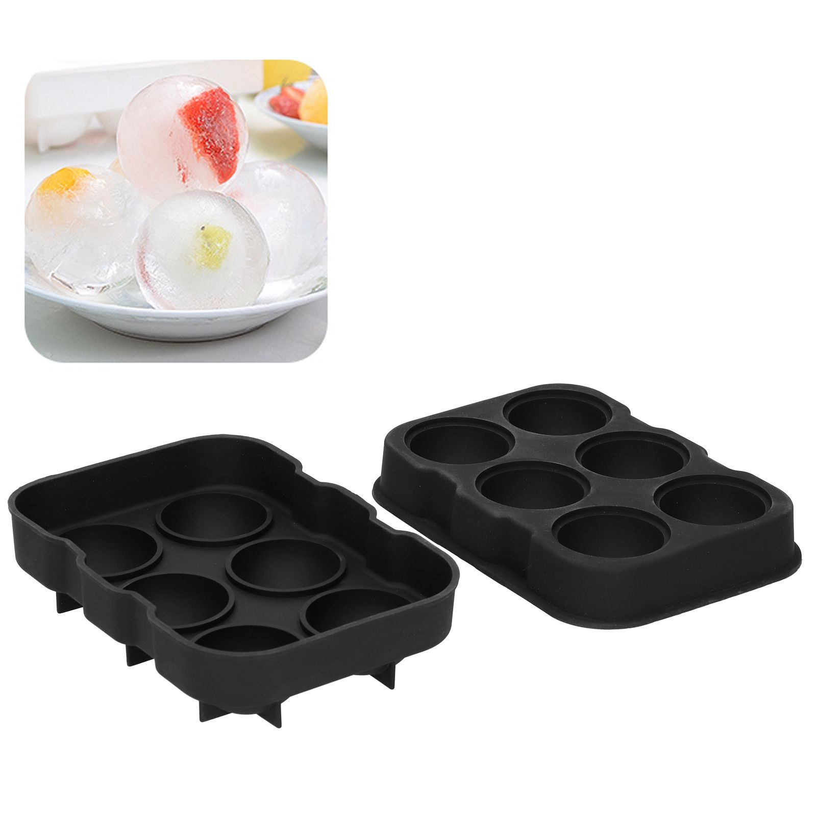 6 Cavity DIY Ice Cubes Mold Ice Ball Maker Mould Tray for Bar Party Cocktail view 9