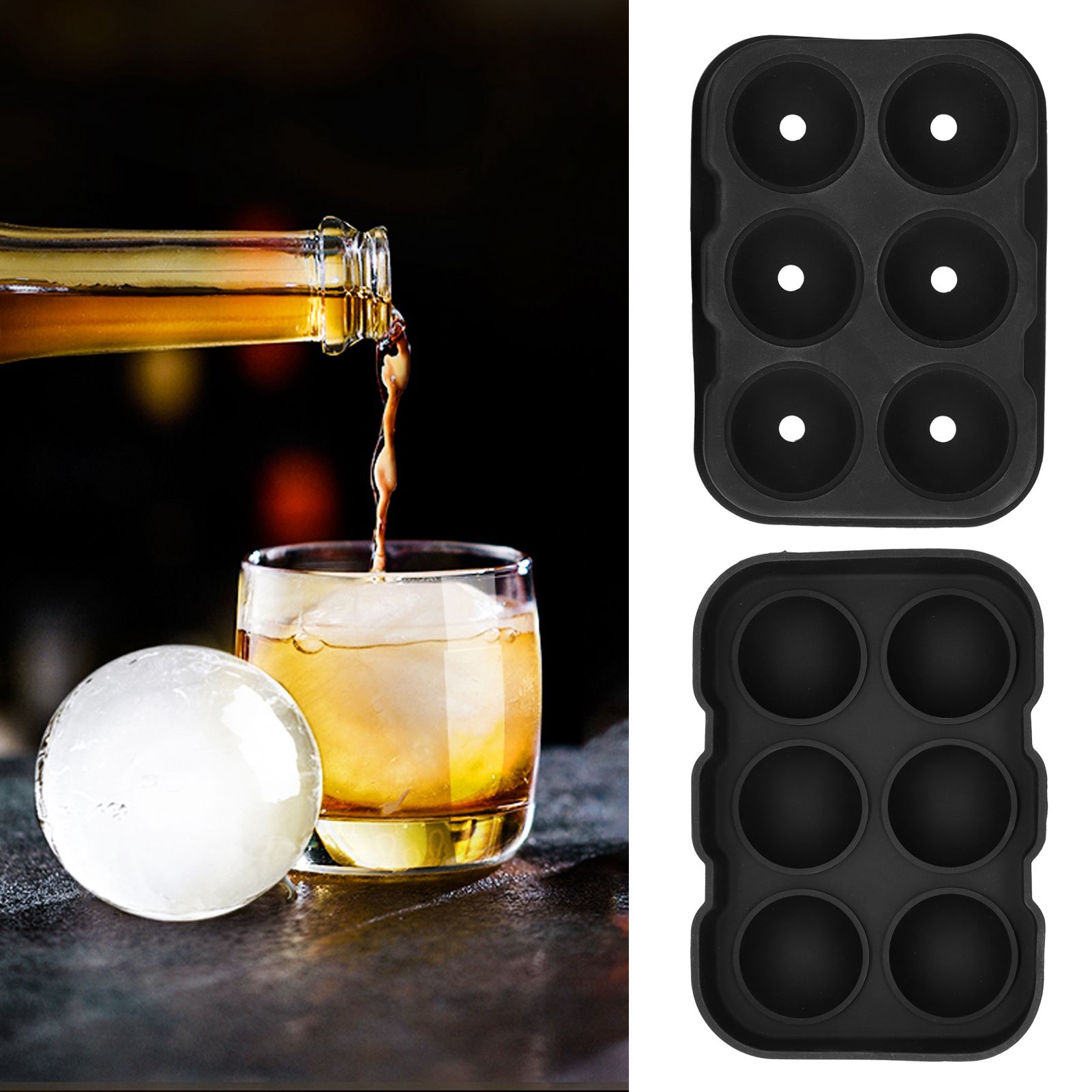 6 Cavity DIY Ice Cubes Mold Ice Ball Maker Mould Tray for Bar Party Cocktail view 10