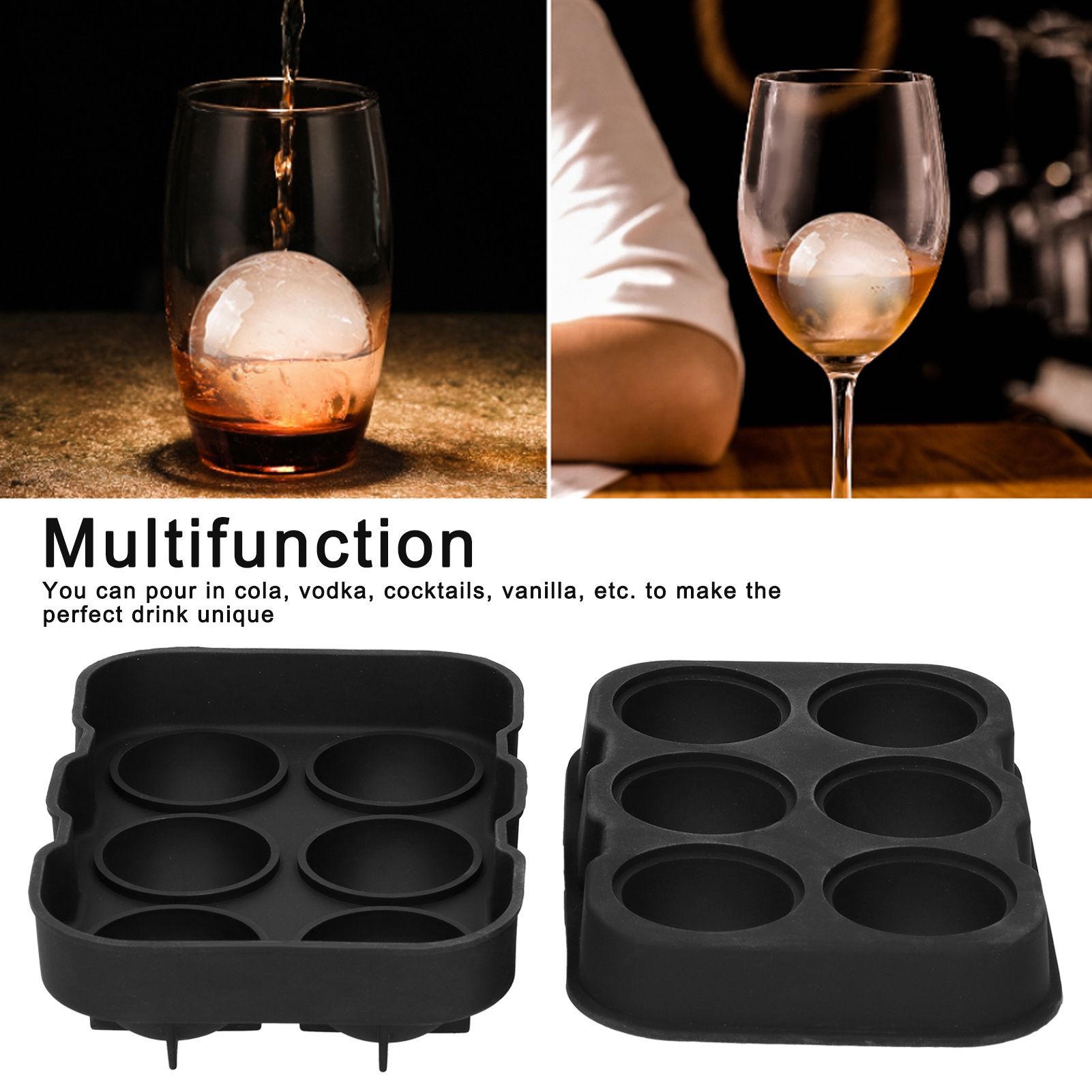 6 Cavity DIY Ice Cubes Mold Ice Ball Maker Mould Tray for Bar Party Cocktail view 15