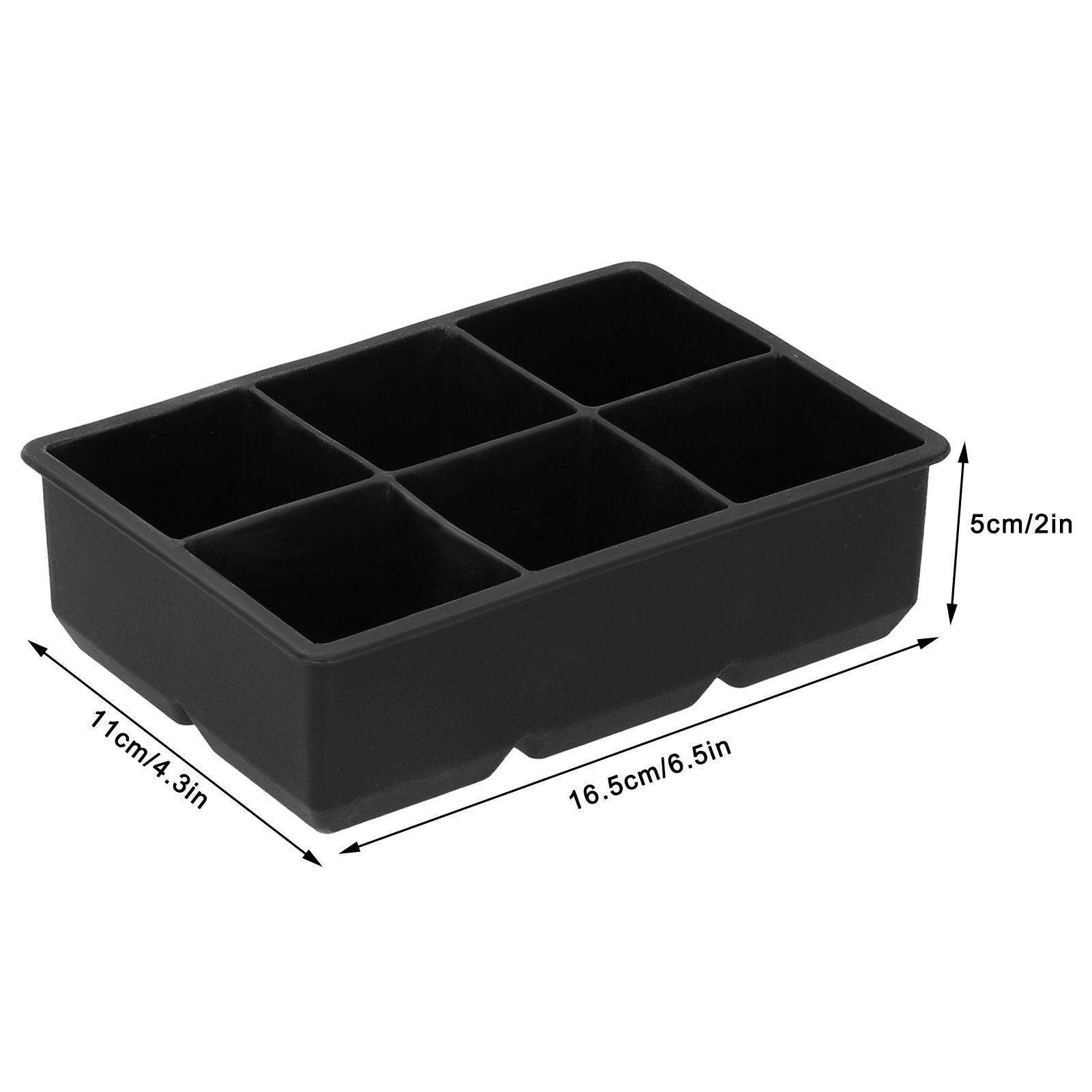 6-Grid Large Ice Cubes Maker Square Ice Cubes Tray Silicone Ice Mold Party Bar view 14