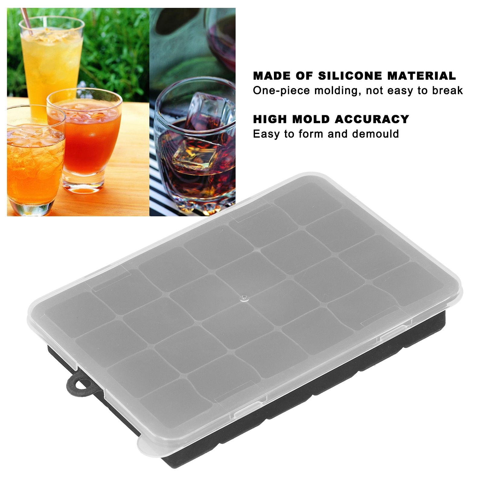 24 Grid Silicone Ice Cubes Maker Mold Square DIY Ice Maker Kitchen Bar view 15