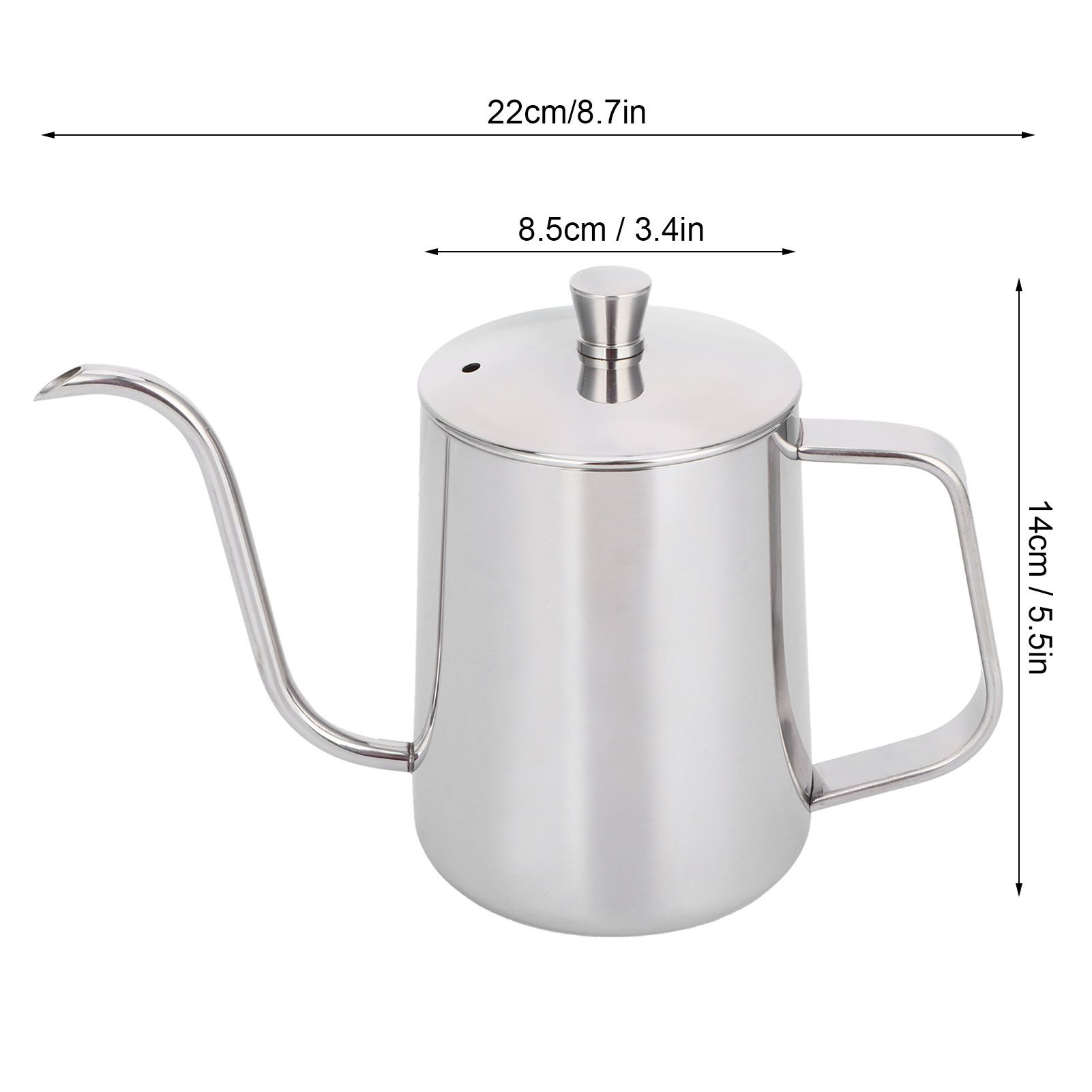 600ml Coffee Drip Kettle 304 Stainless Steel Slender Spout Thicken Coffee Pot view 14