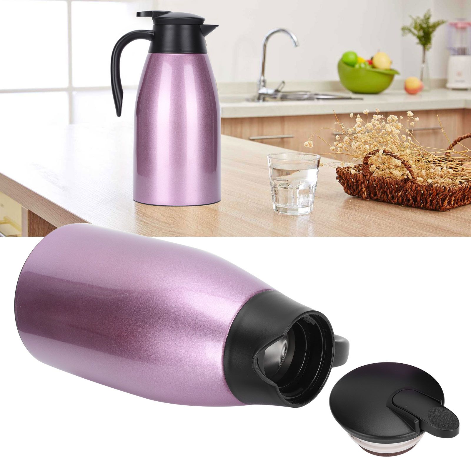 2L Large Capacity Insulated Hot Water Pot Inner Stainless Steel Thermal Coffee view 9