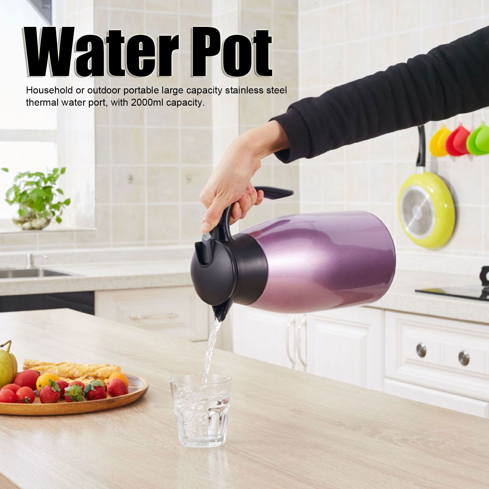 2L Large Capacity Insulated Hot Water Pot Inner Stainless Steel Thermal Coffee view 13