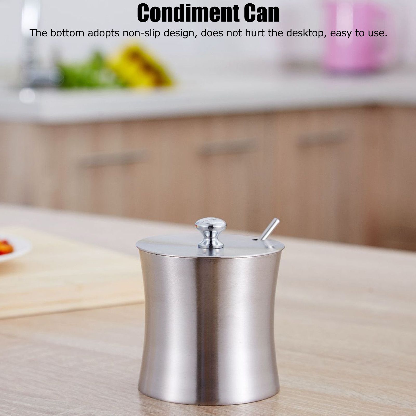 Stainless Steel Seasoning Pot Can Spice Condiment Bottle Pot Jar with Cover Spoon view 15