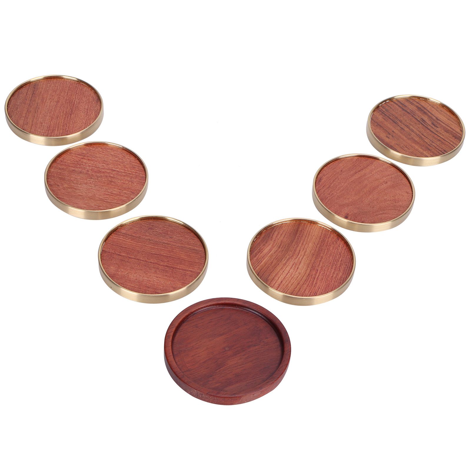 Wooden Tea Cup Mat Insulation Desktop Cup Pad Set with Base Tray Tea Ceremony view 4