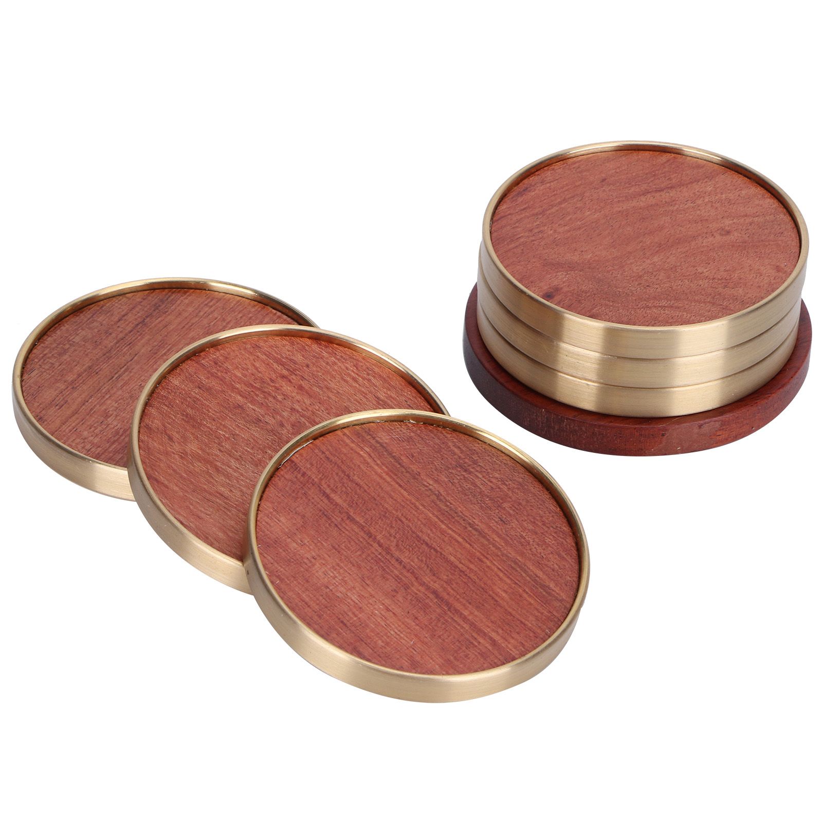 Wooden Tea Cup Mat Insulation Desktop Cup Pad Set with Base Tray Tea Ceremony view 5