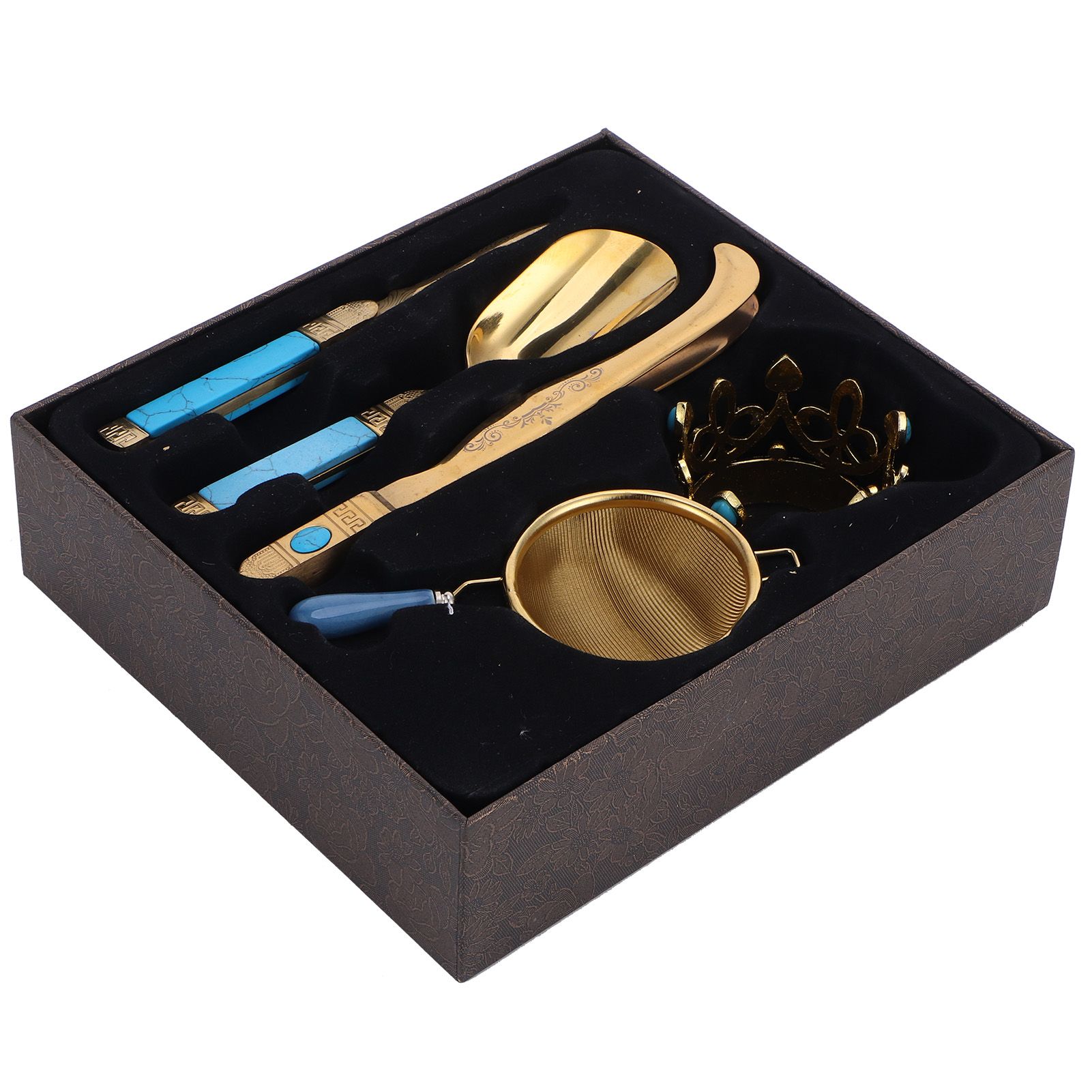 Tea Ceremony Set 304 Stainless Steel Tea Spoon Needle Clip Filter Kit Kung Fu view 2