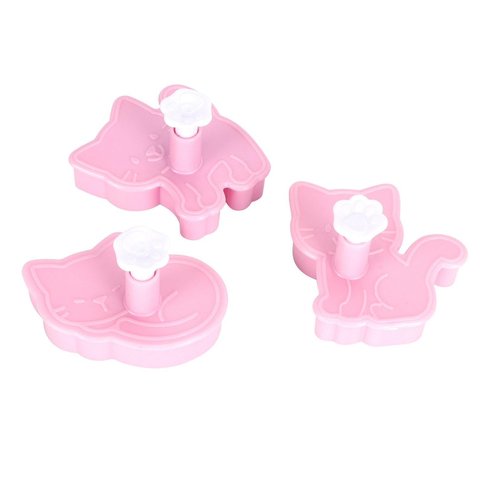 3pcs Cartoon Cat Shaped Cookies Molds DIY Baking Biscuit Mold Set Baking Accessory view 2