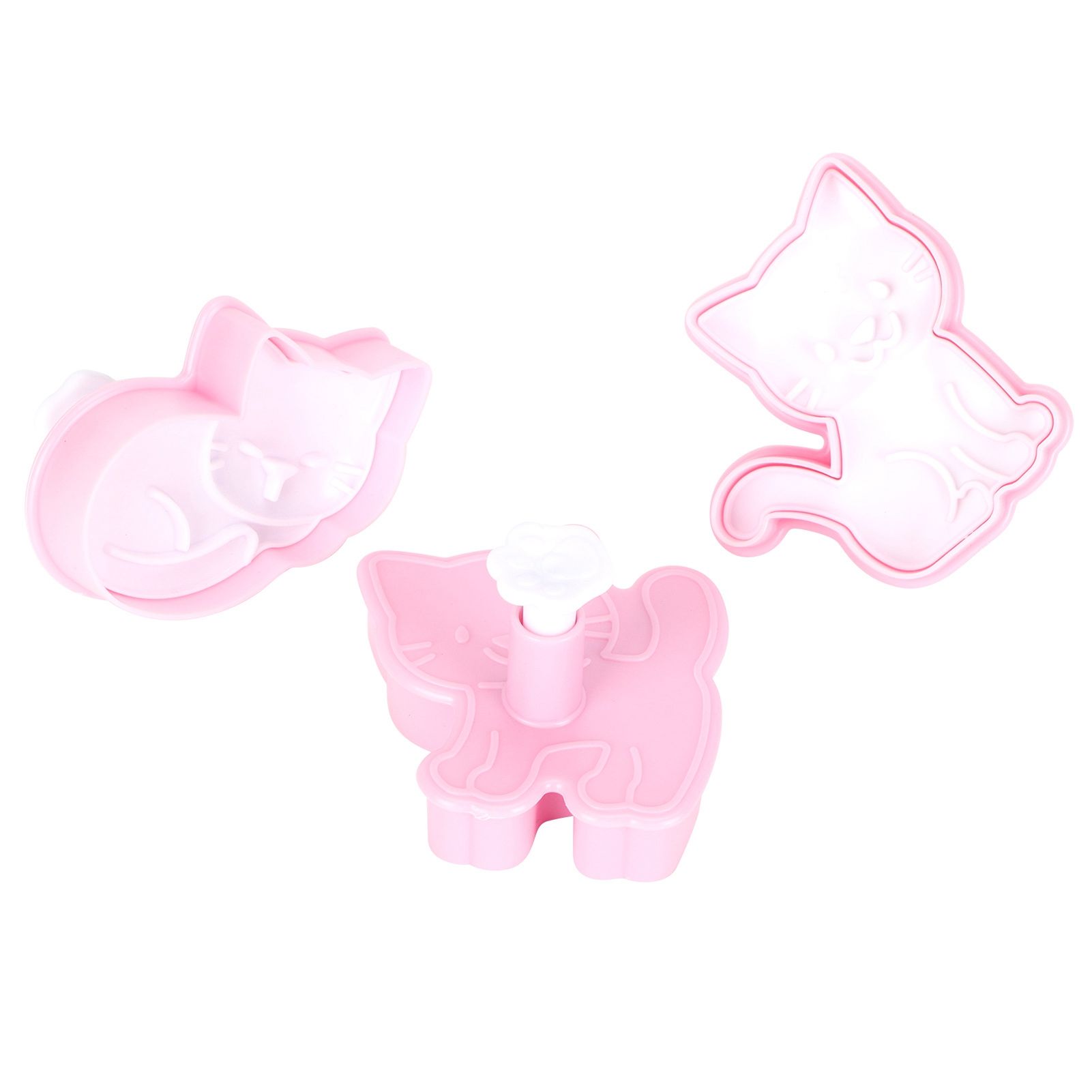 3pcs Cartoon Cat Shaped Cookies Molds DIY Baking Biscuit Mold Set Baking Accessory view 3