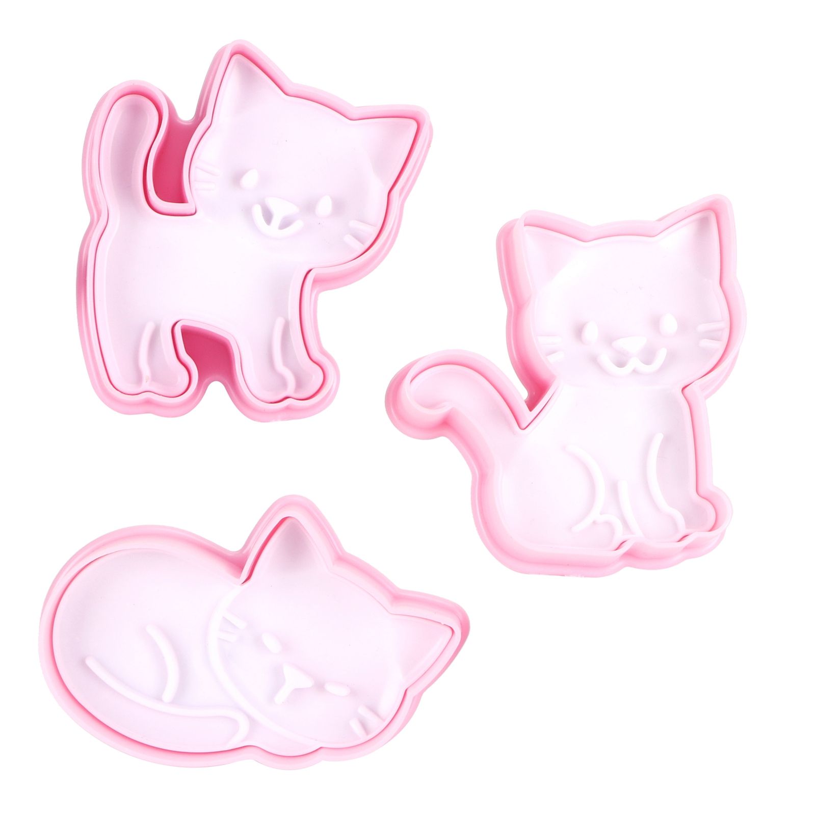 3pcs Cartoon Cat Shaped Cookies Molds DIY Baking Biscuit Mold Set Baking Accessory view 4