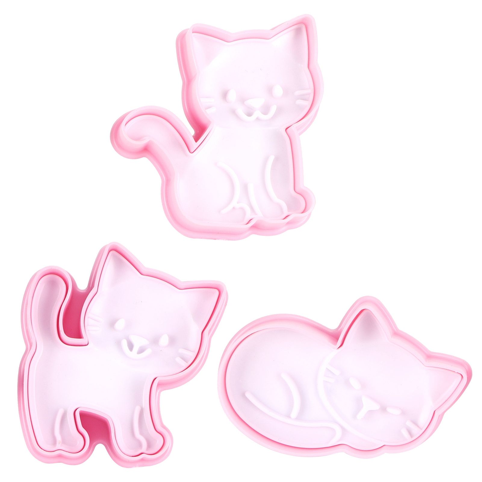 3pcs Cartoon Cat Shaped Cookies Molds DIY Baking Biscuit Mold Set Baking Accessory view 5