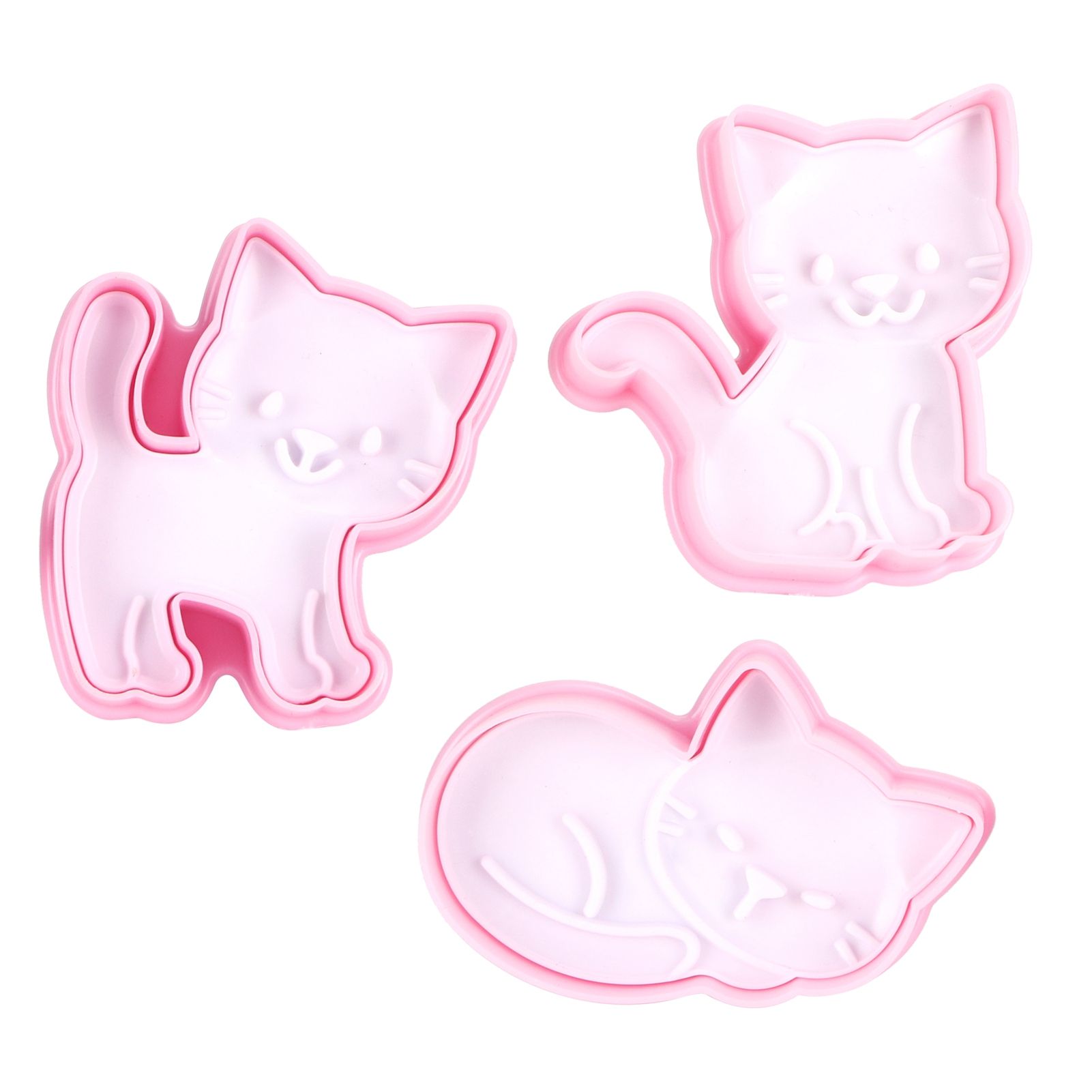 3pcs Cartoon Cat Shaped Cookies Molds DIY Baking Biscuit Mold Set Baking Accessory view 6