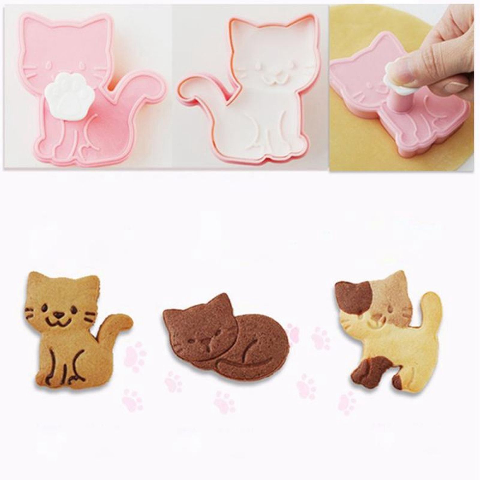 3pcs Cartoon Cat Shaped Cookies Molds DIY Baking Biscuit Mold Set Baking Accessory view 14