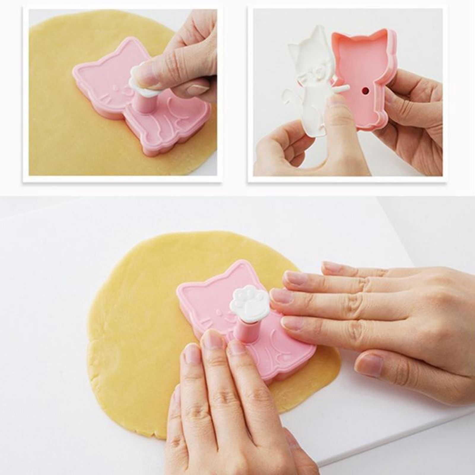 3pcs Cartoon Cat Shaped Cookies Molds DIY Baking Biscuit Mold Set Baking Accessory view 15