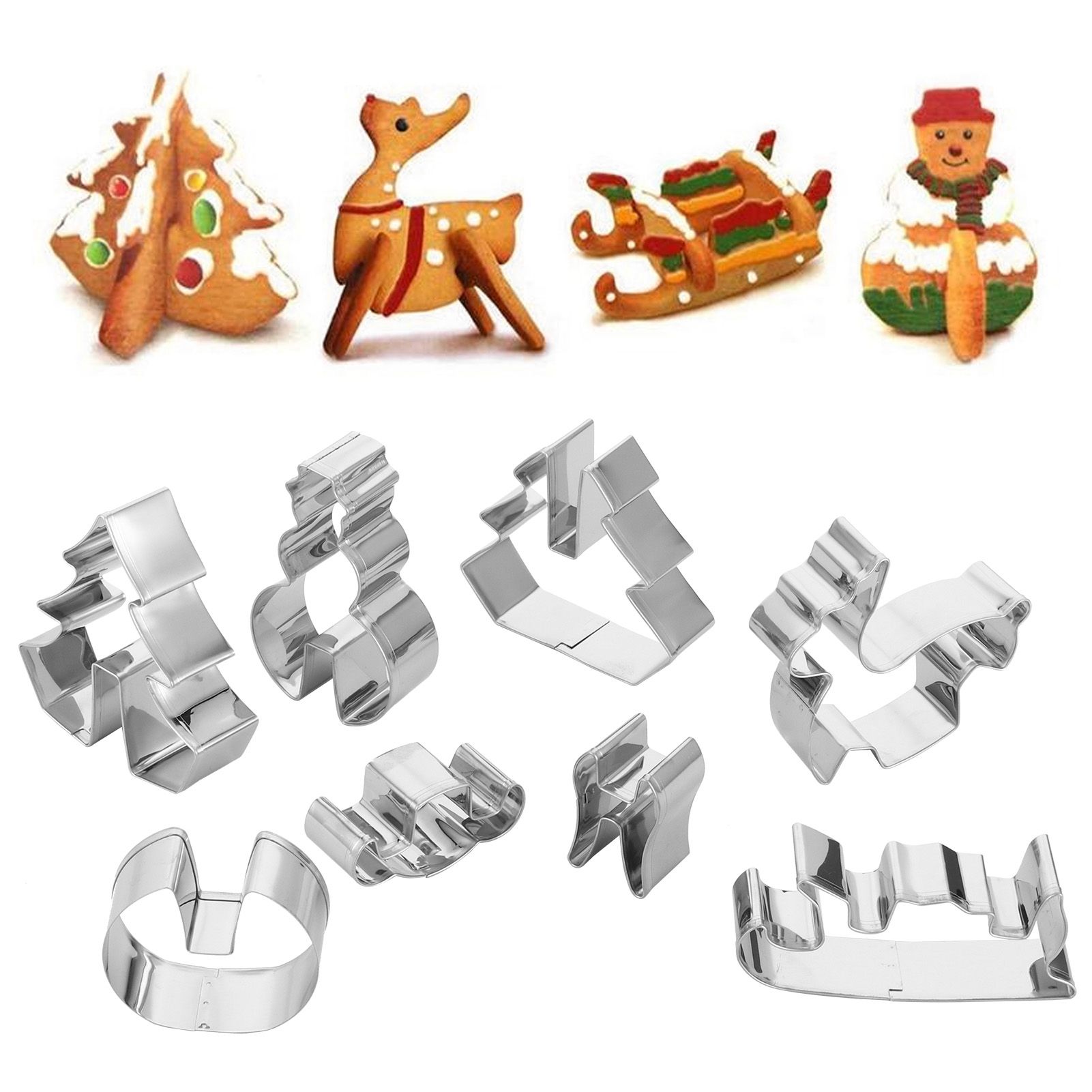 8Pcs Cookies Cutter Set Large Size Christmas Biscuits Mold Cutting Tool Baking view 9
