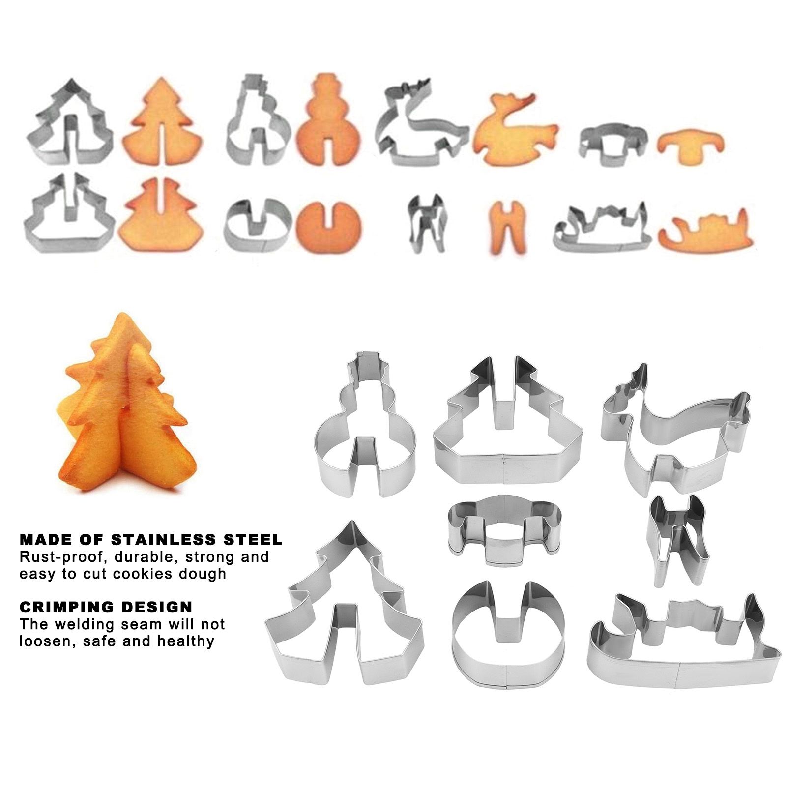 8Pcs Cookies Cutter Set Large Size Christmas Biscuits Mold Cutting Tool Baking view 15