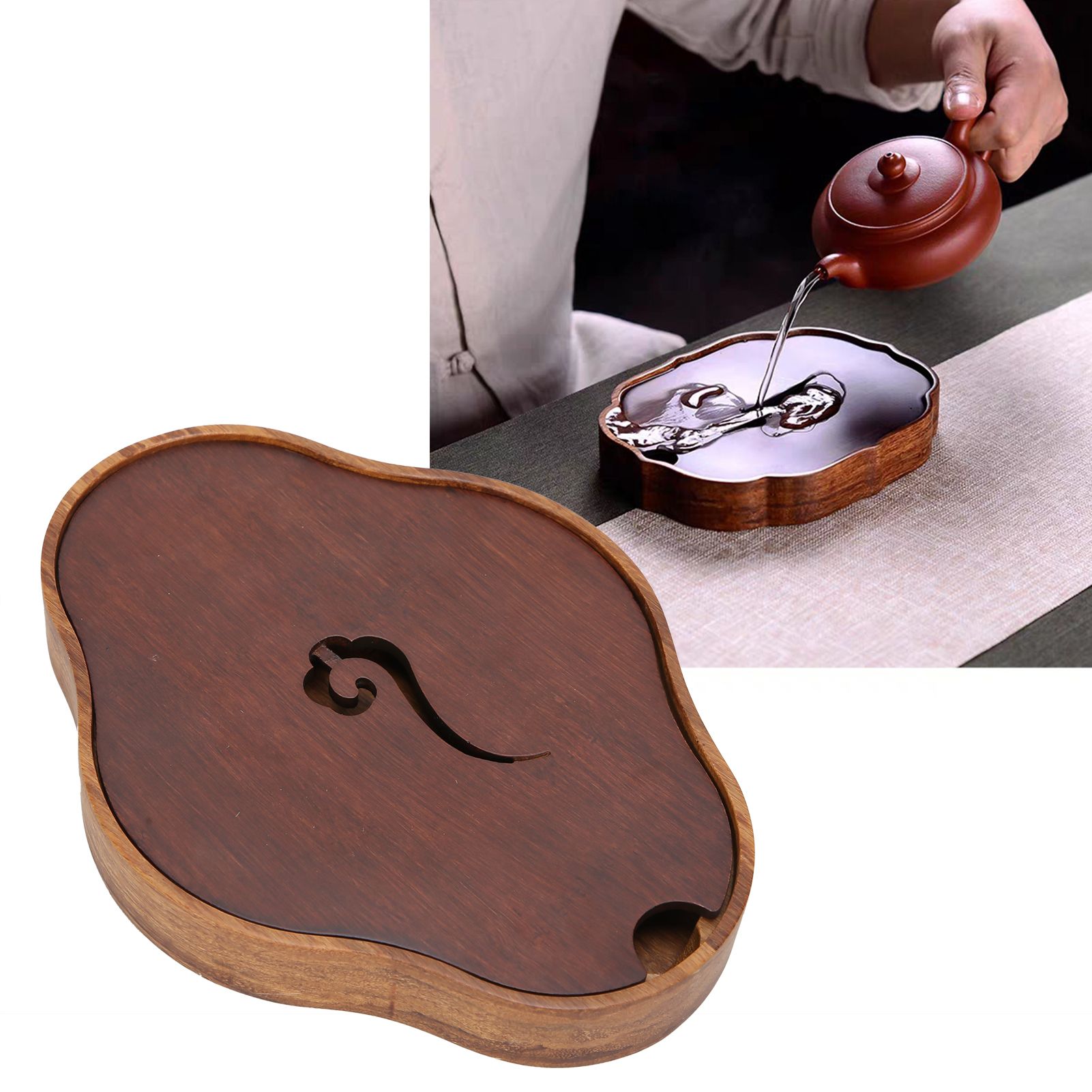 Bamboo Tea Tray Chinese Style Teaboard Serving Tray Box for Kungfu Tea Set view 9