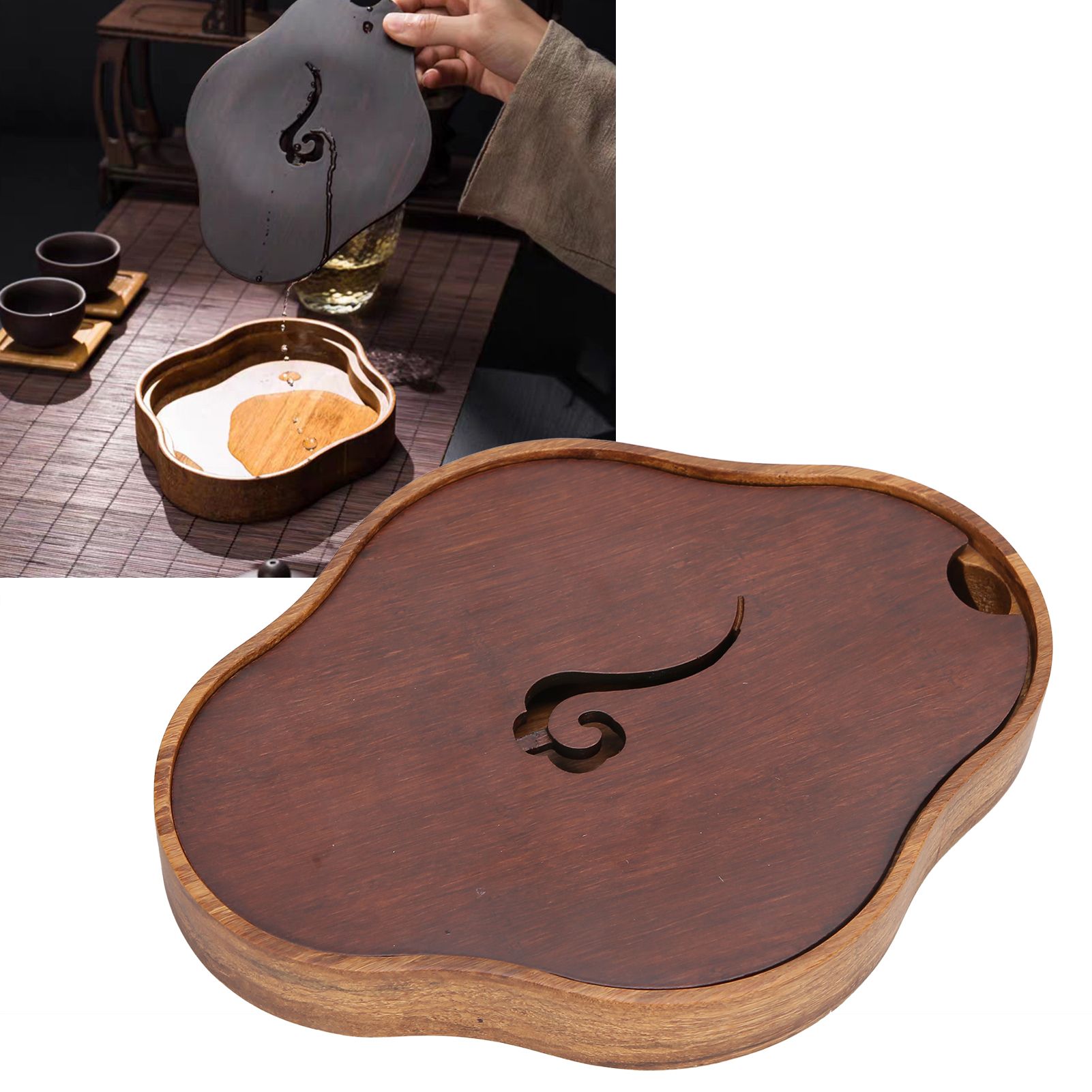 Bamboo Tea Tray Chinese Style Teaboard Serving Tray Box for Kungfu Tea Set view 10