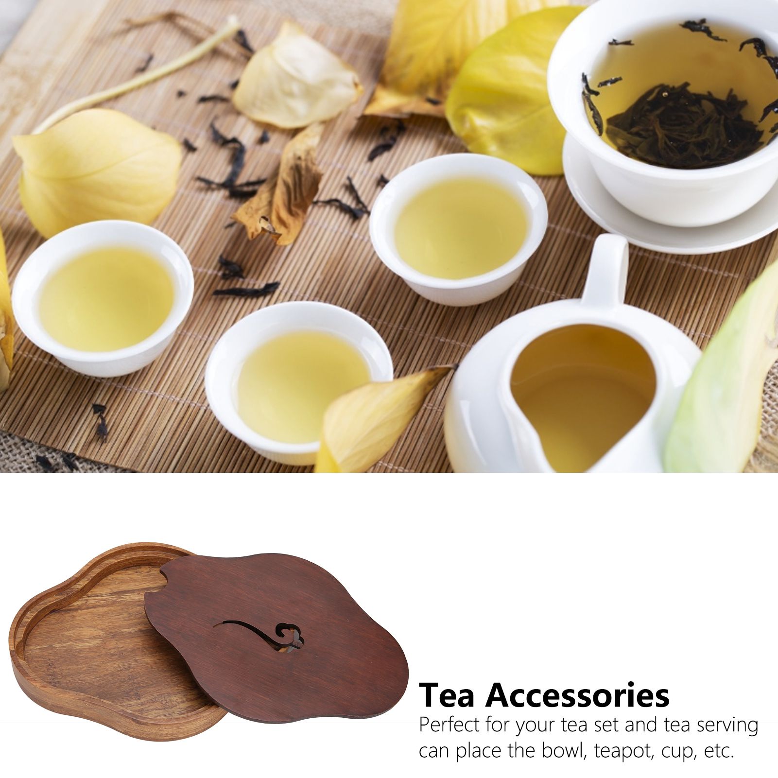 Bamboo Tea Tray Chinese Style Teaboard Serving Tray Box for Kungfu Tea Set view 15