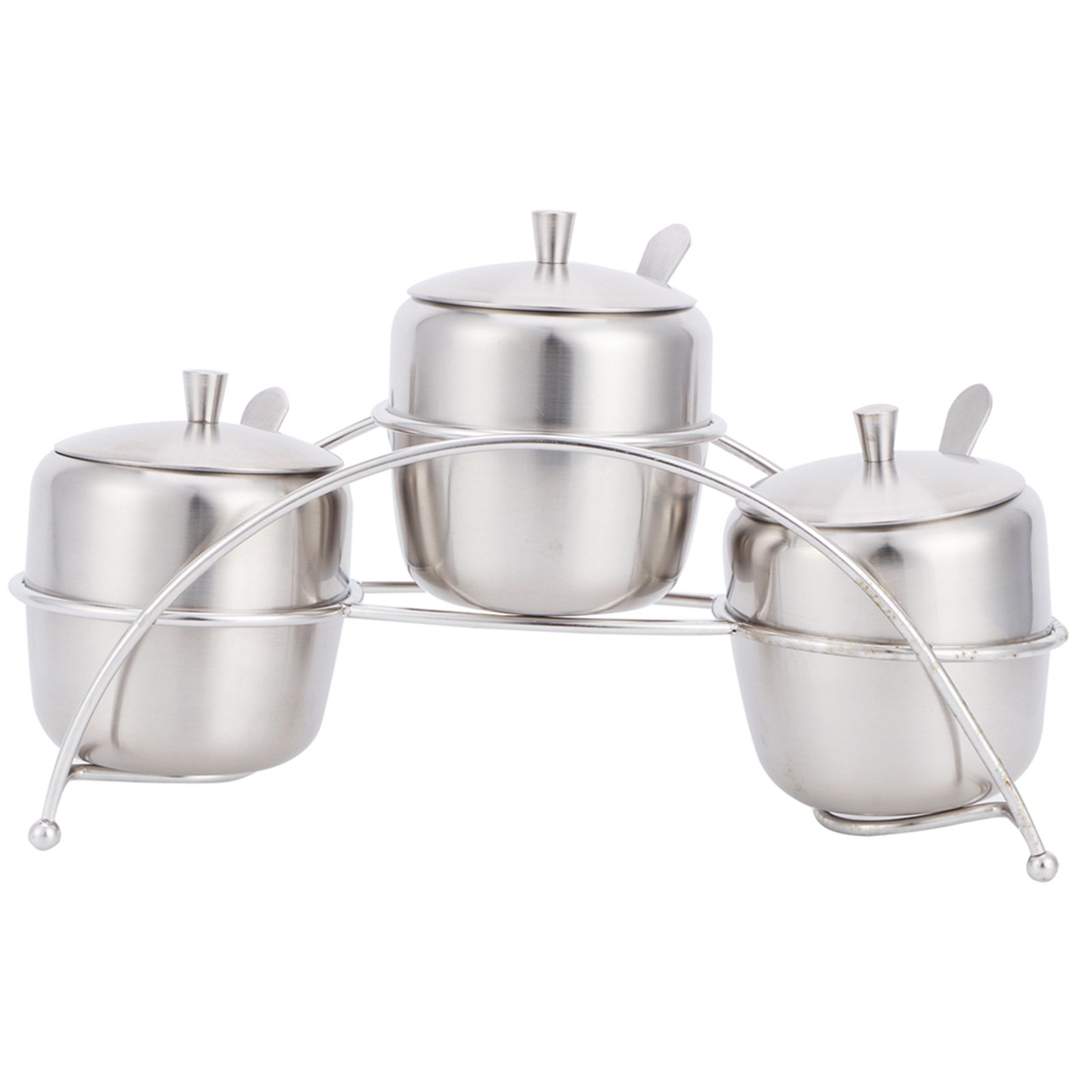 304 Stainless Steel Condiment Pot Spice Container Salt Sugar Box Storage Spice