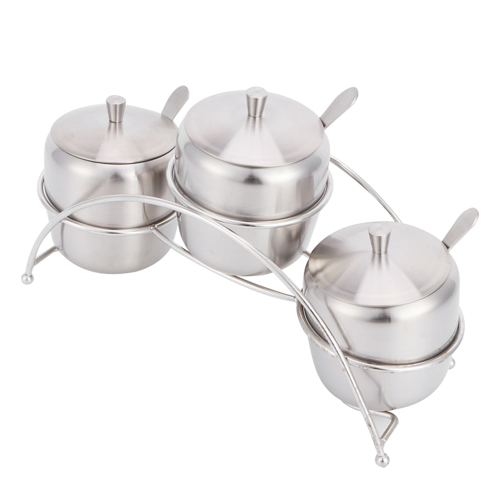304 Stainless Steel Condiment Pot Spice Container Salt Sugar Box Storage Spice view 2
