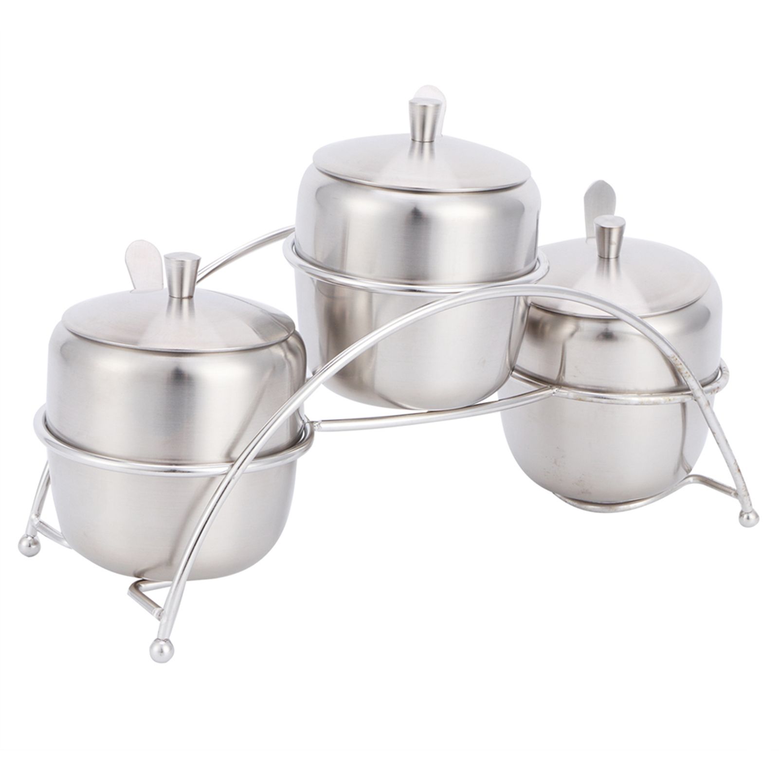 304 Stainless Steel Condiment Pot Spice Container Salt Sugar Box Storage Spice view 3